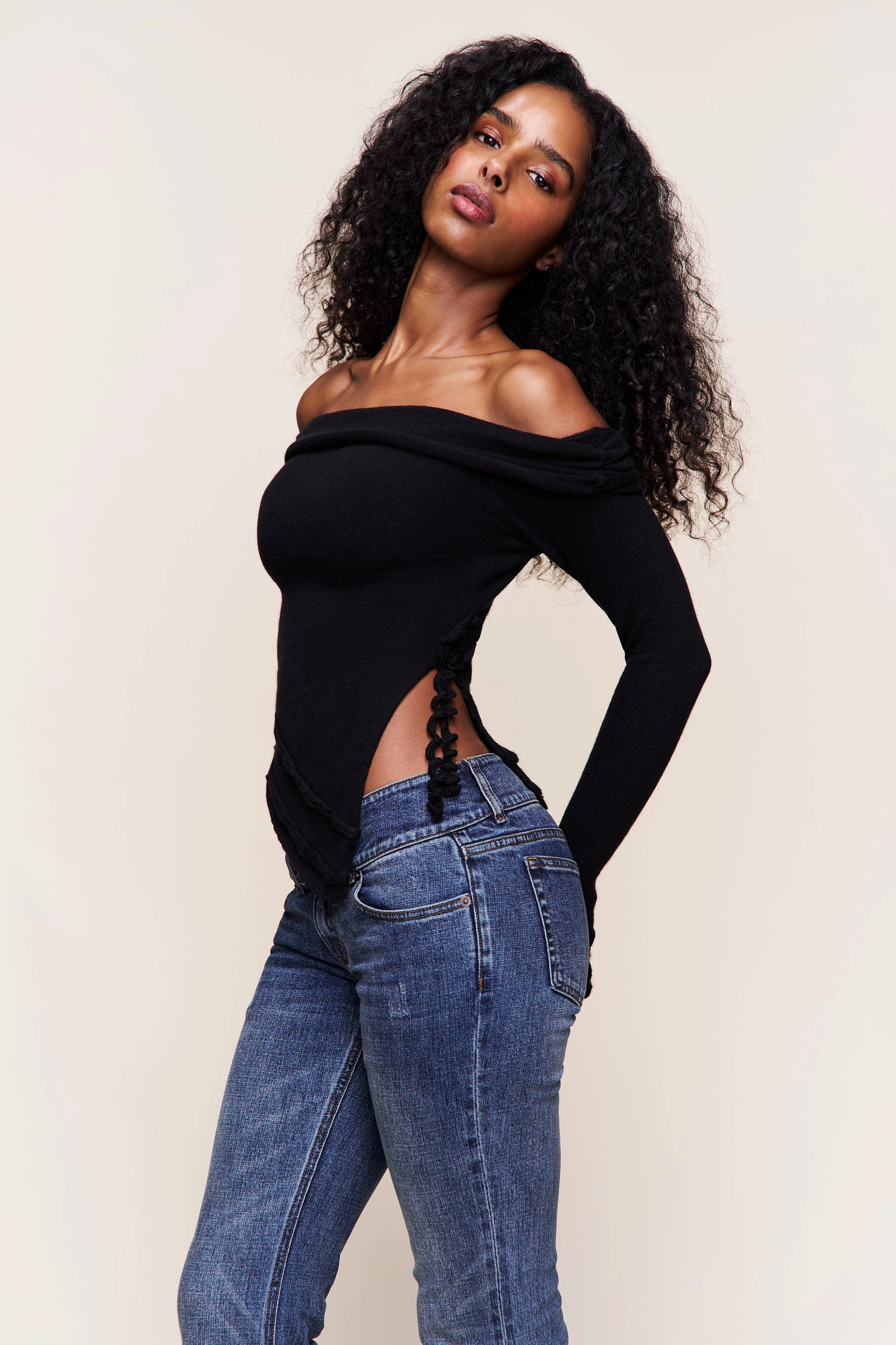Daily Trend Cozy Interior Fleece Soler Fold Over Knit Top