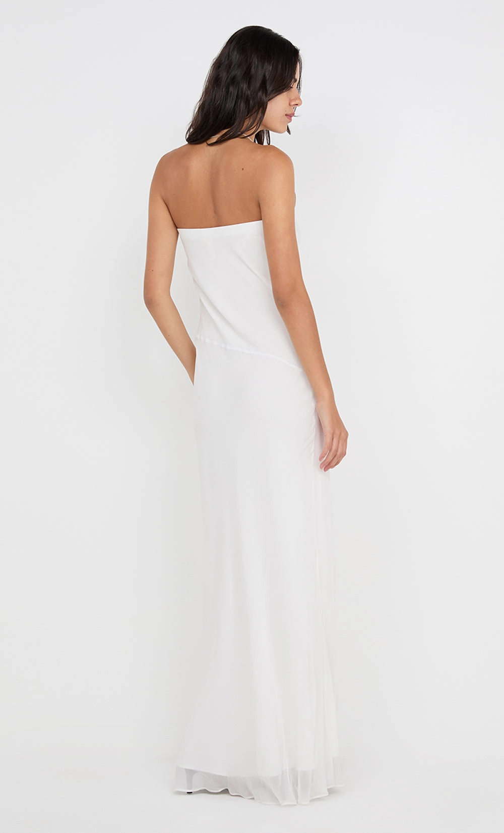 SONEVA STRAPLESS MAXI DRESS - IVORY Pearl-Detail Mood Booster