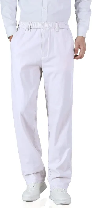 Soojun Men's Relaxed Fit Elastic Waist Drawstring Cotton Linen Pants