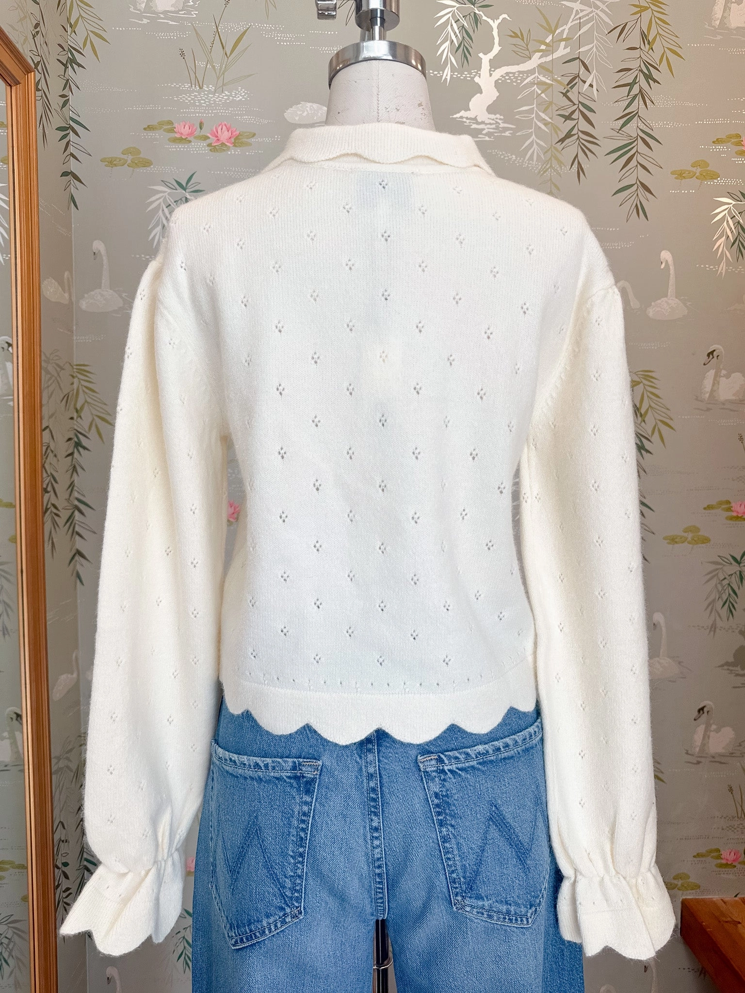 Lived In Sophia Scalloped Sweater - Cream