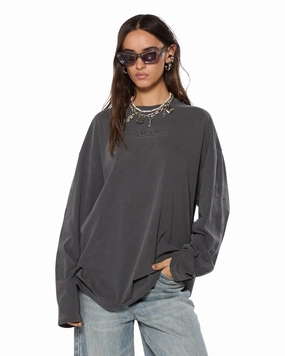 RollUpCuff SOTT BOYFRIEND LS TEE CHARCOAL