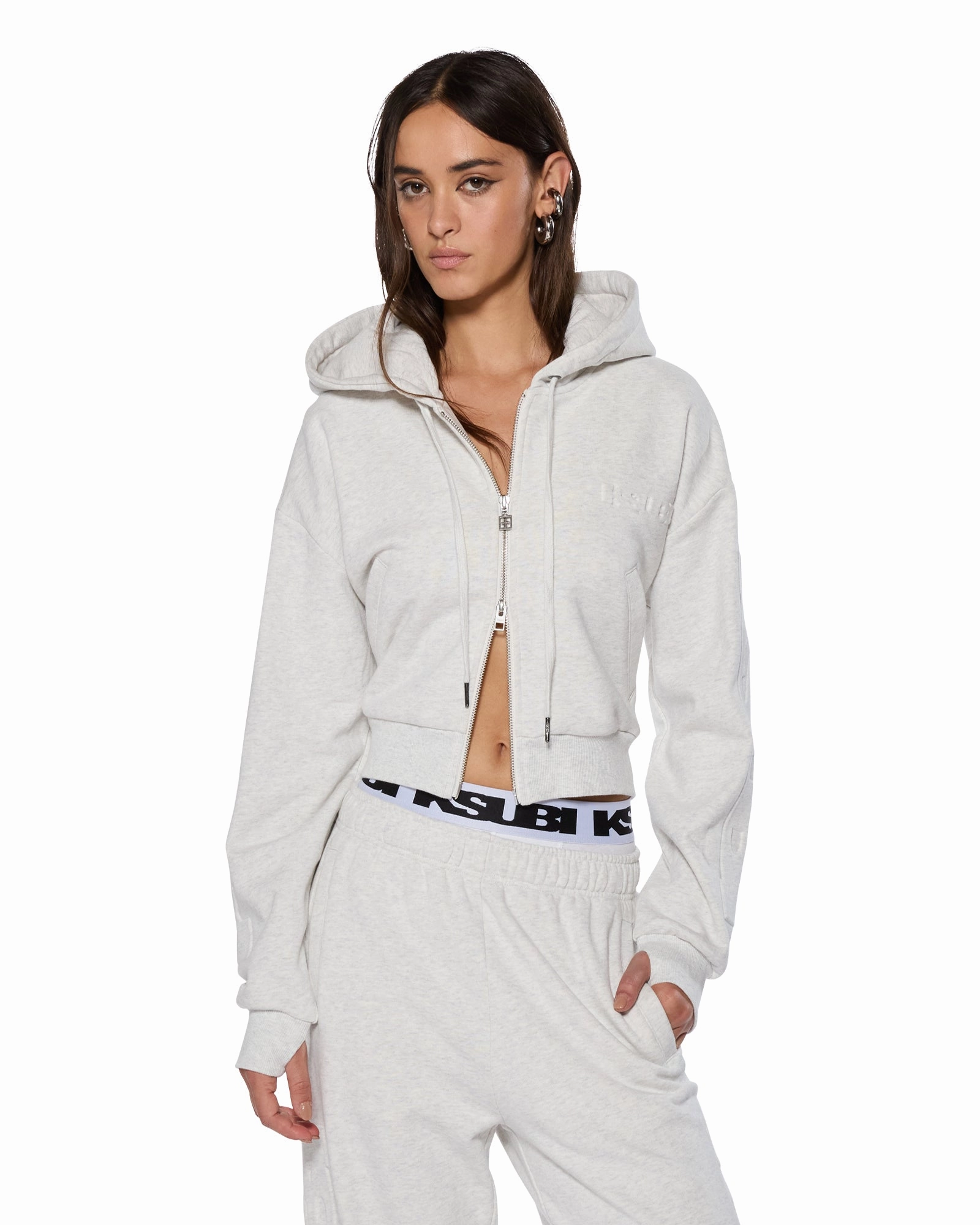 Compact Weave Reinforced Hemline SOTT ORIGIN HOODIE SNOW MARLE