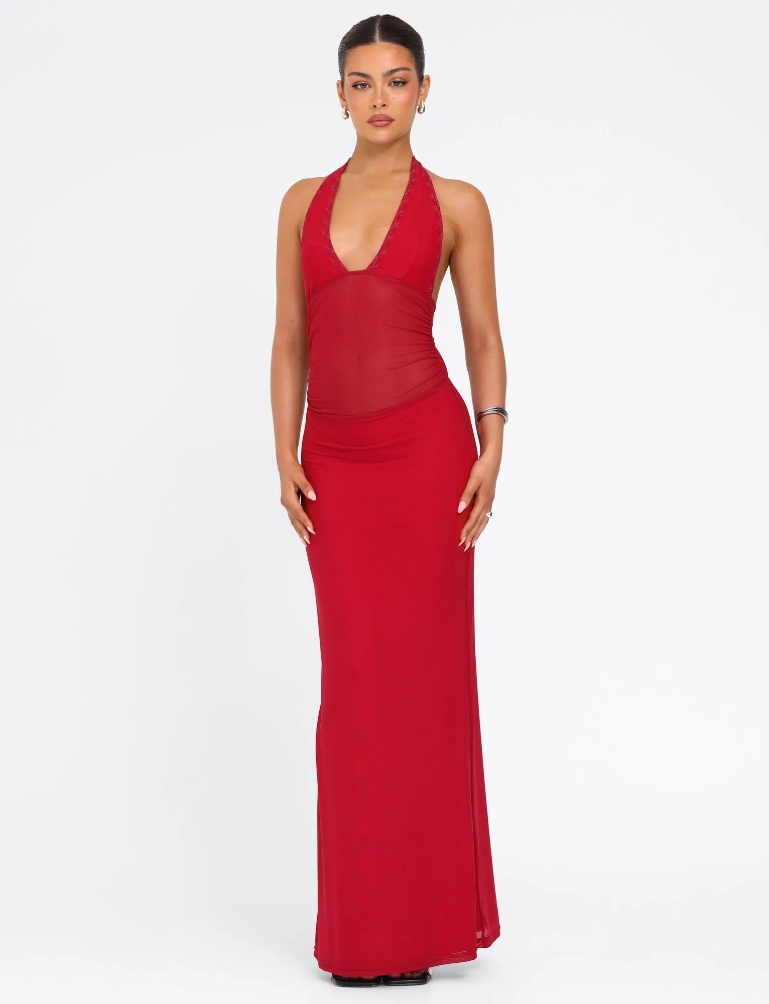 BRESILY MAXI DRESS - RED Easy-to-style casual dress Daily Style