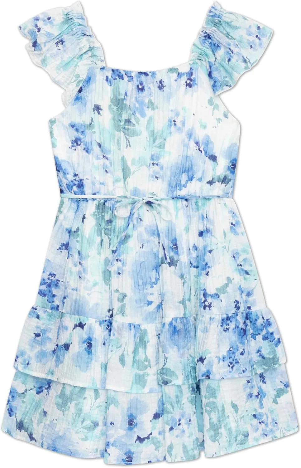 Speechless Girls' Ruffled Sleeve Lace-up Front Party Dress