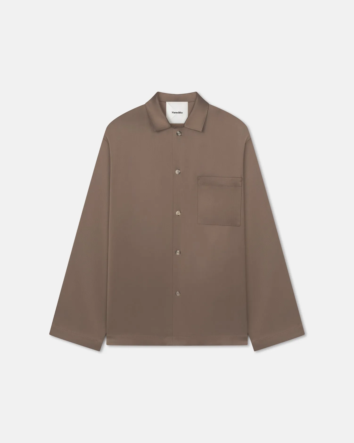 technology industry Jelmer - Slip Satin Shirt - Coffee Bean