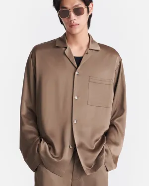 Casual Design Quick Adjust Jelmer - Slip Satin Shirt - Coffee Bean
