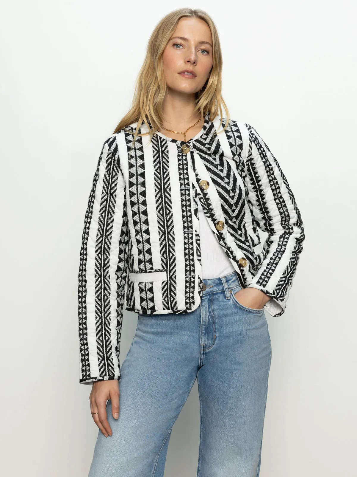 Stylish Wear Hydrostatic Rating Tested Crafted Coco Jacket Crafted Stripe