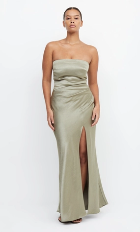 Quiet Sweet THE DREAMER STRAPLESS DRESS - SAGE