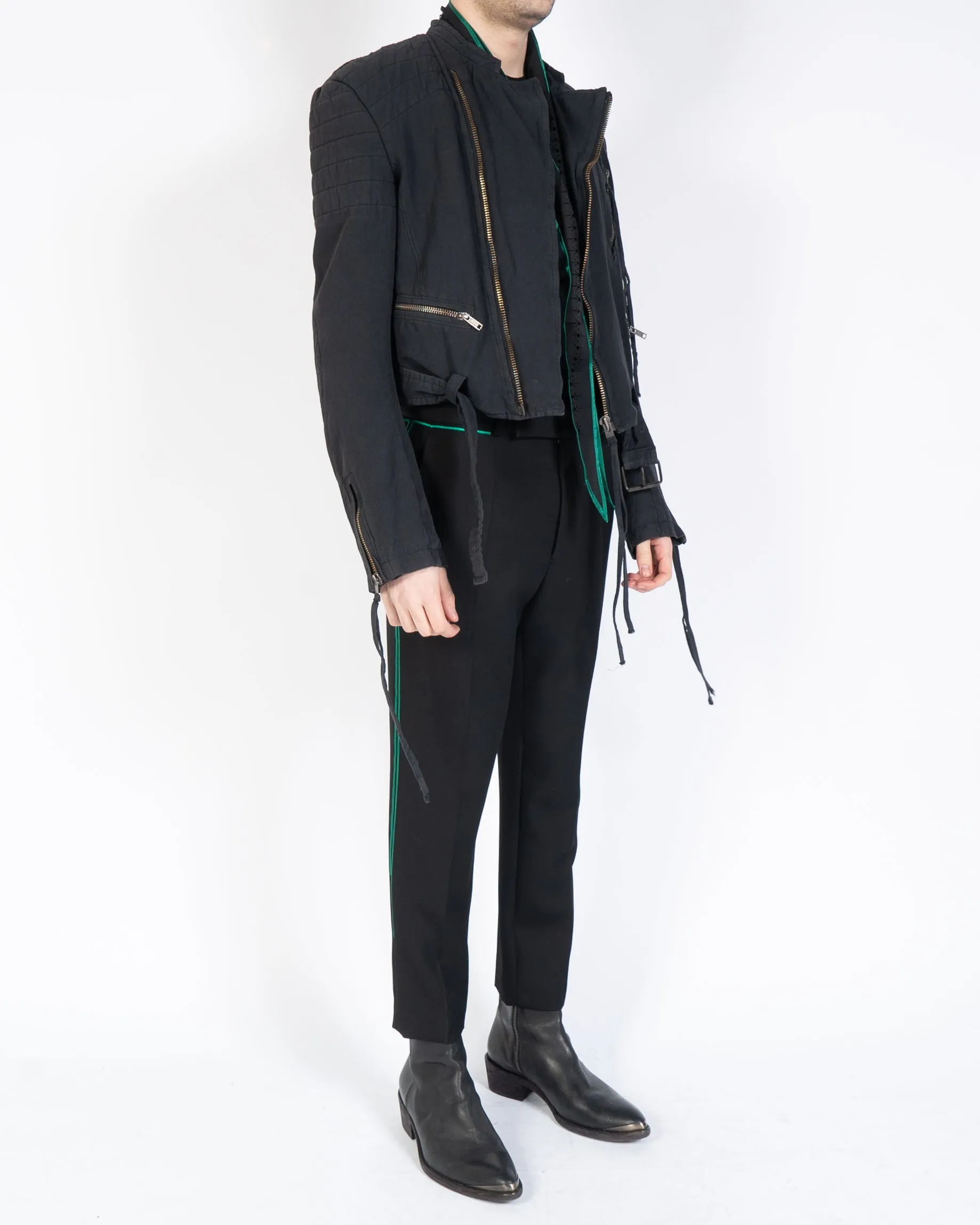SS17 Cropped Cotton Biker Jacket