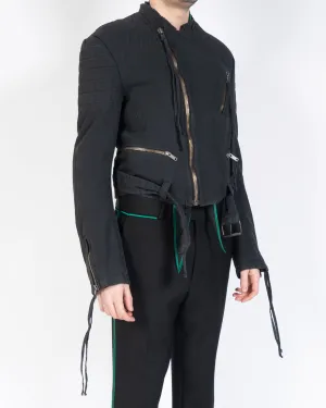SS17 Cropped Cotton Biker Jacket