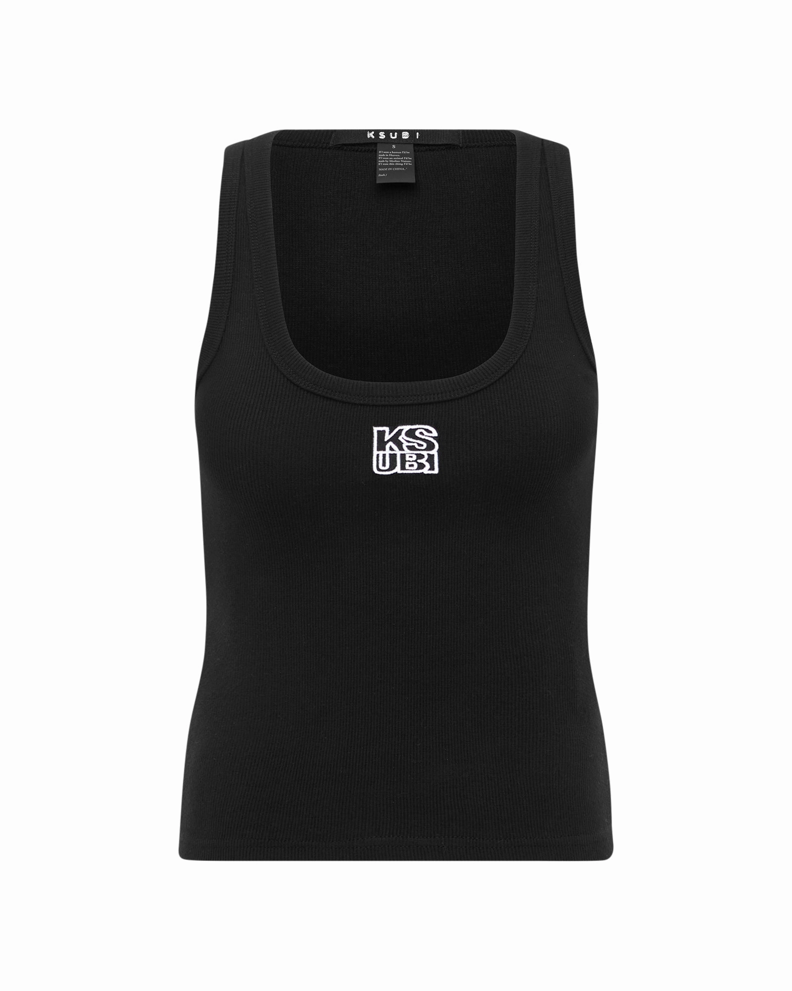 STACKED ORIGIN TANK BLACK BiodegradableFabric EcoFriendlyBlend