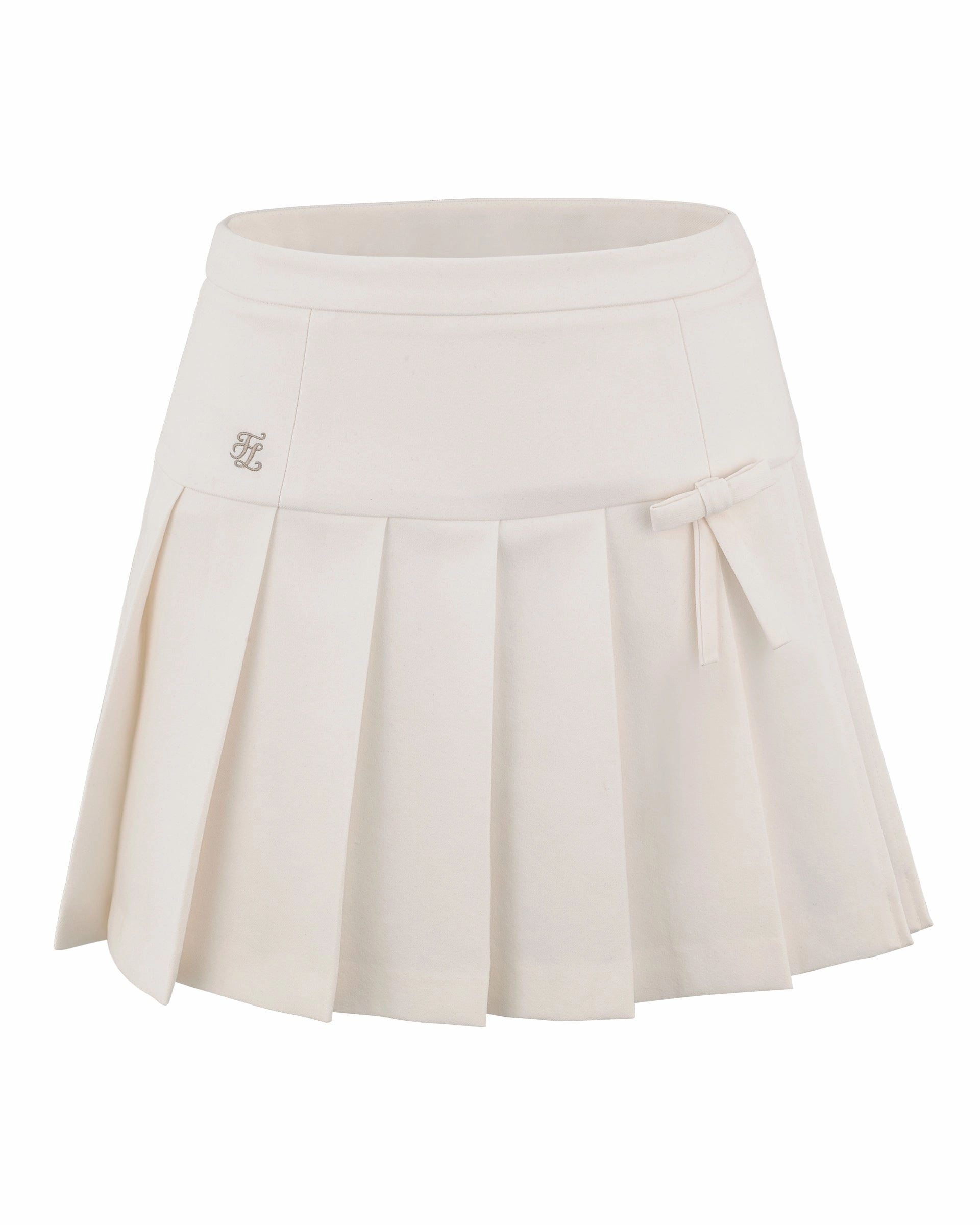 sport chic Ribbon pleated culotte pants - Ivory