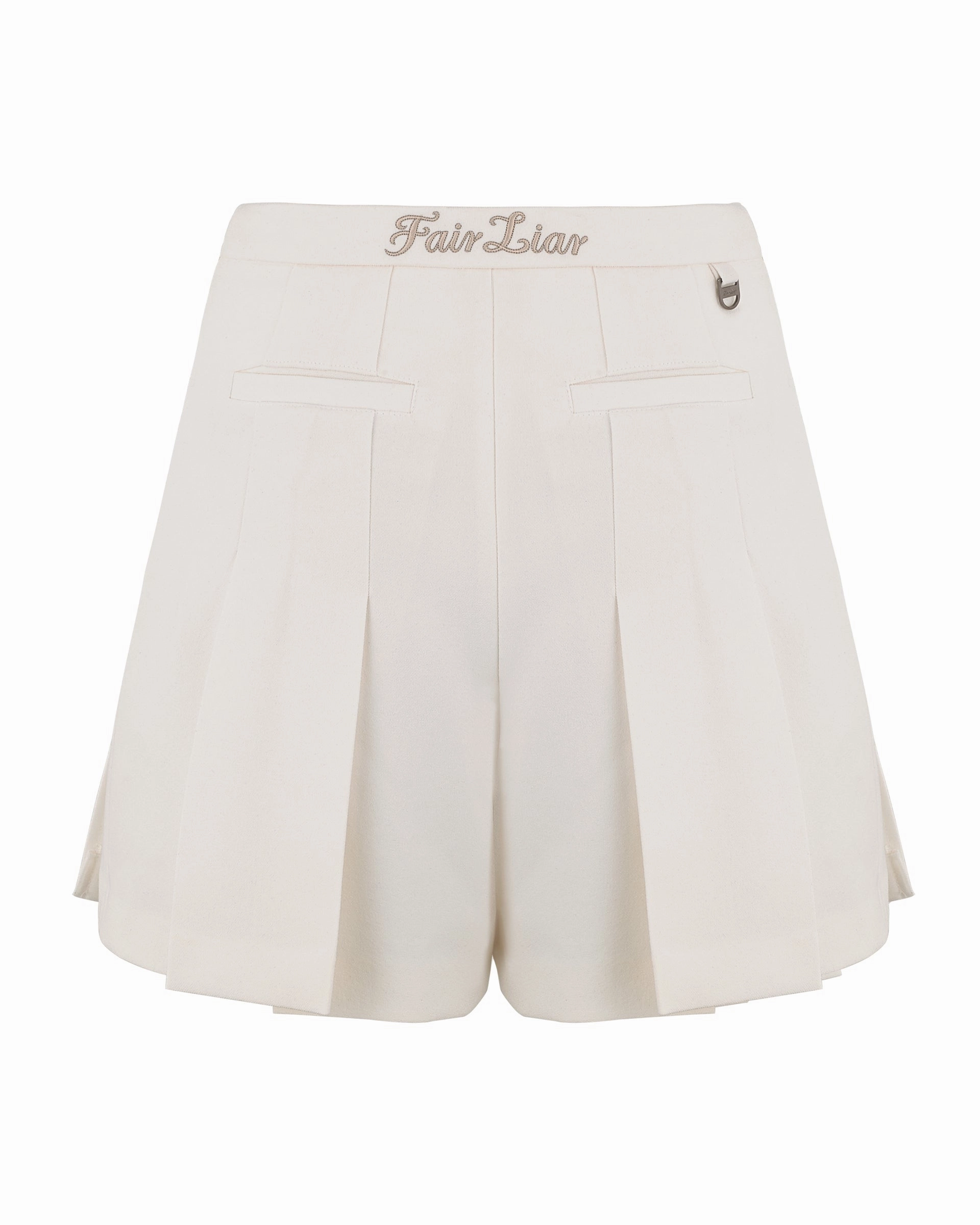 Ribbon pleated culotte pants - Ivory hypoallergenic material Trendy Comfort