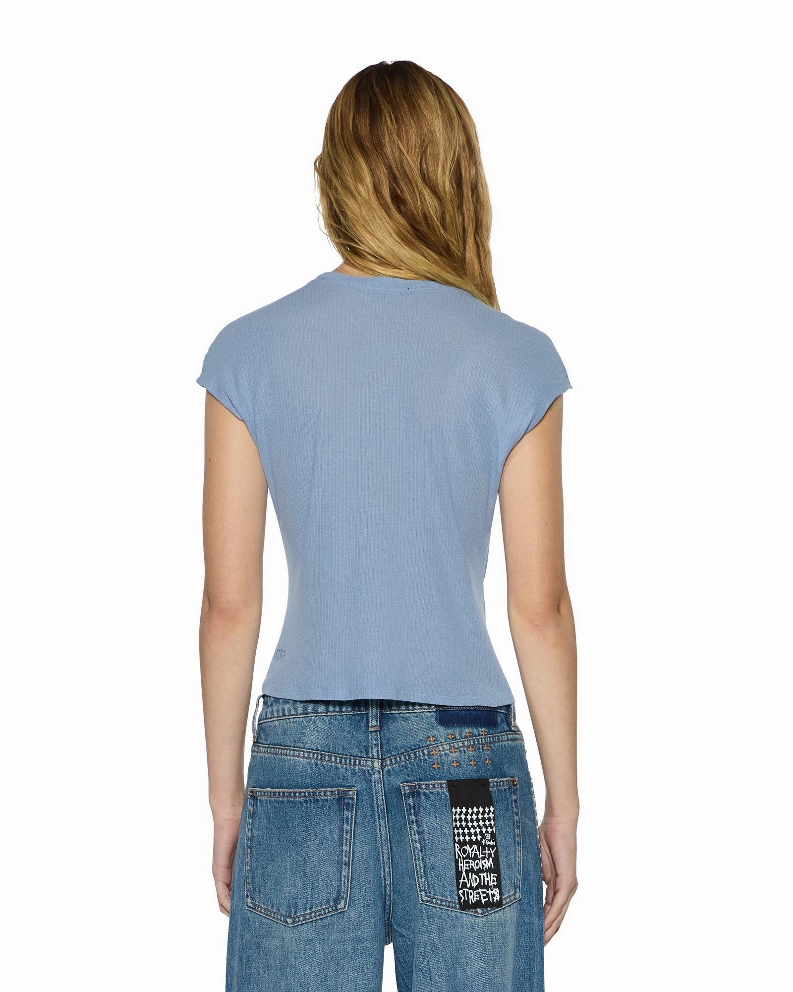 Organic Cotton Fiber STAPLE SS TEE ICE BLUE SHEER