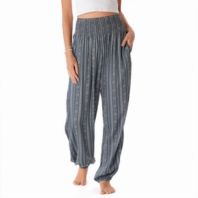 Charcoal Grey Tribal Stripe Harem Pants Seamless Wear