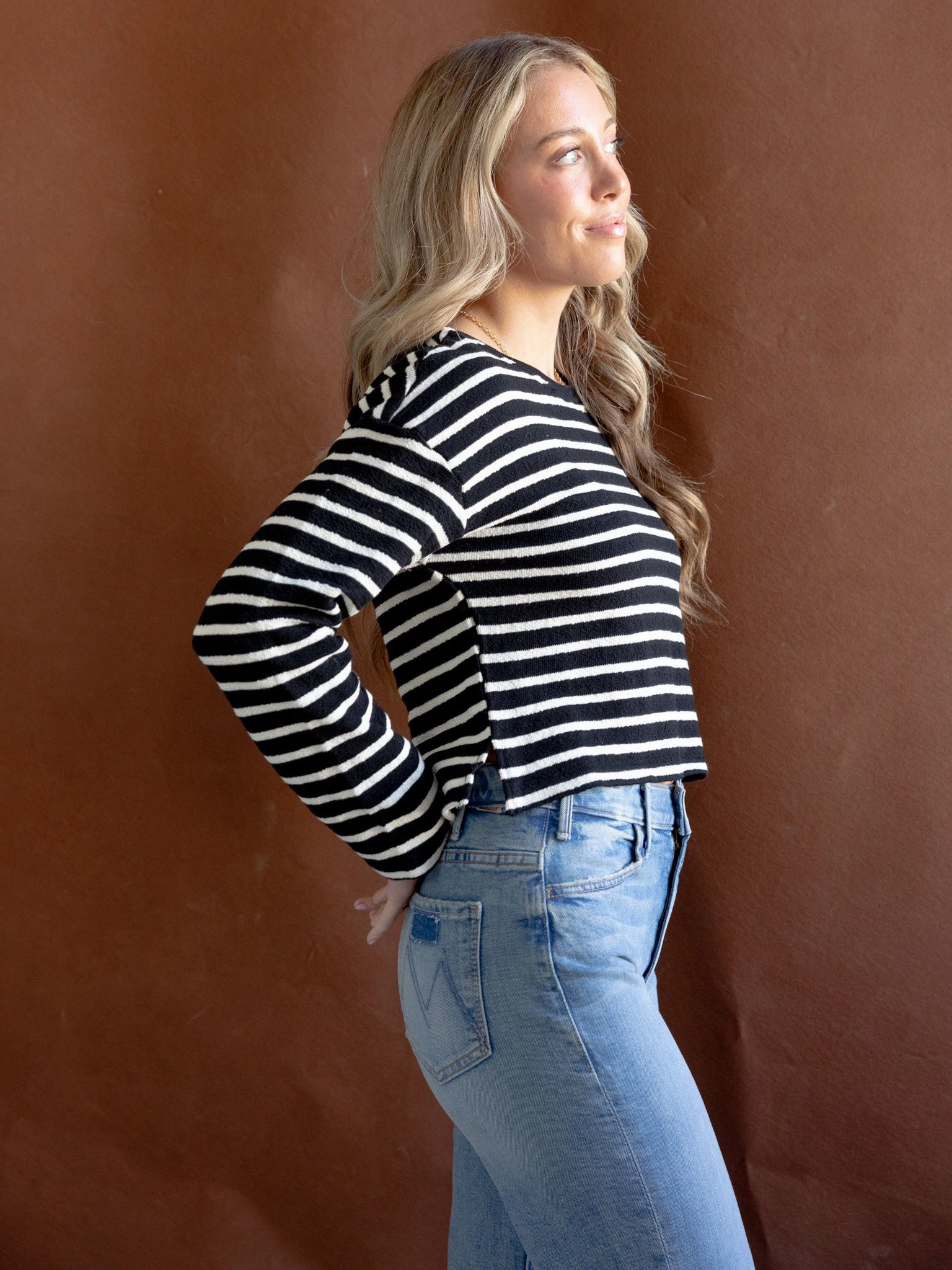 Moisture Wicking Technology SoftTouch Material Andrea Textured Knit Top
