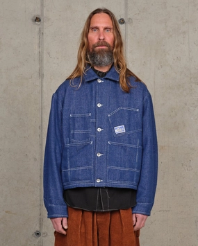 Station Jacket - Handloom Selvedge Denim City Walk Smart Casual Street Fashion Breathable