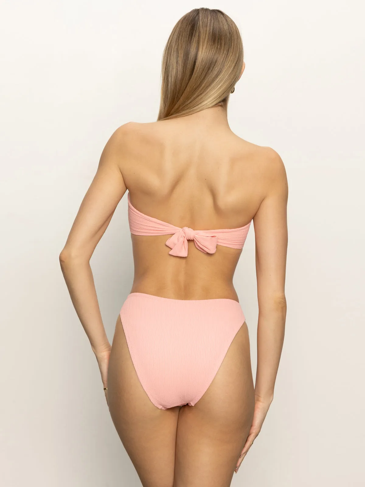 Hidden Zipper Pocket Fun Design Stay Connected Bandeau Bikini Top Cherry Blossom