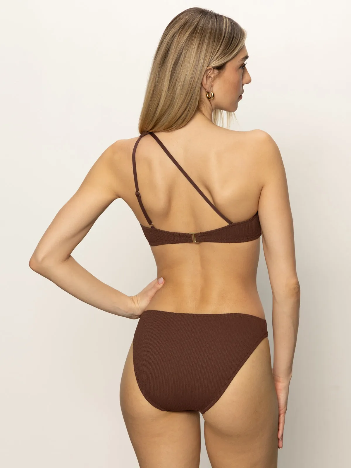 Stay Connected Hipster Bikini Bottom Espresso BreathableMeshPanel Breathable Material
