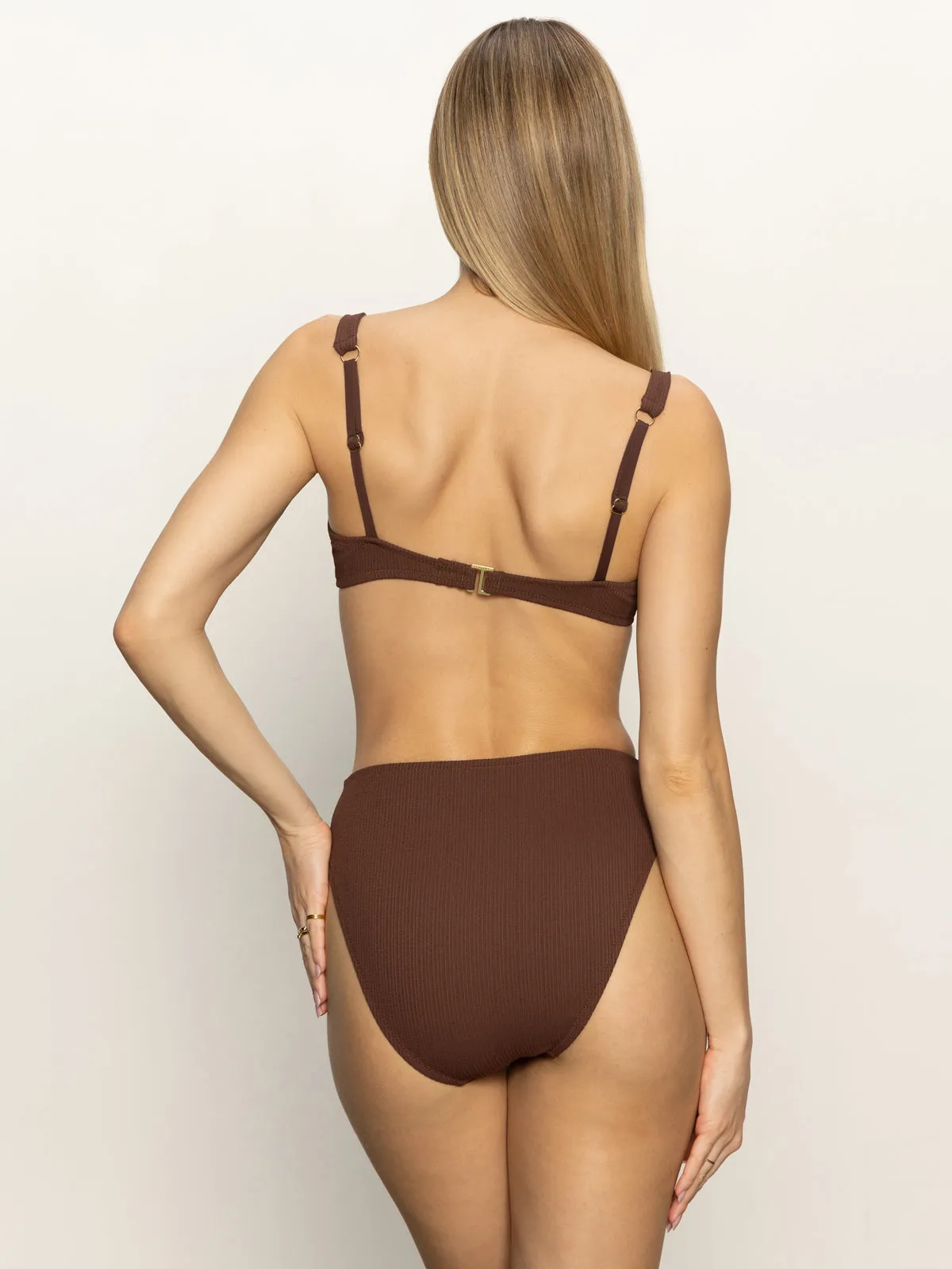 Stay Connected Underwire Bra Espresso DoubleStitched Hemming NonScratchyLining