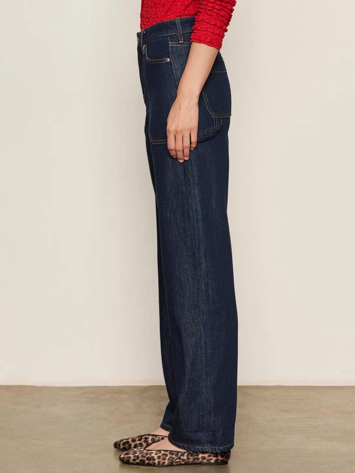 No Fuss Style Soleil 90's Straight Jean Indigo Dark Raw Rinse