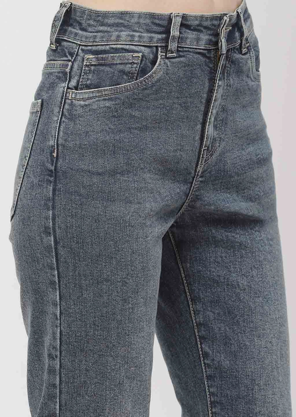 Match With All Durable Streetwear Fan Premium Madame Washed Blue Straight Fit Jeans