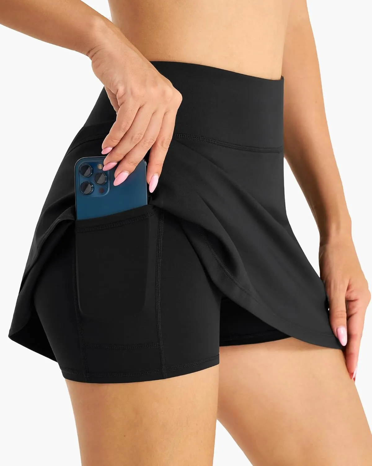 Stelle Women Tennis Skirt Athletic Skort High Waisted Golf Inner Shorts with Pockets Running Sports Pickleball