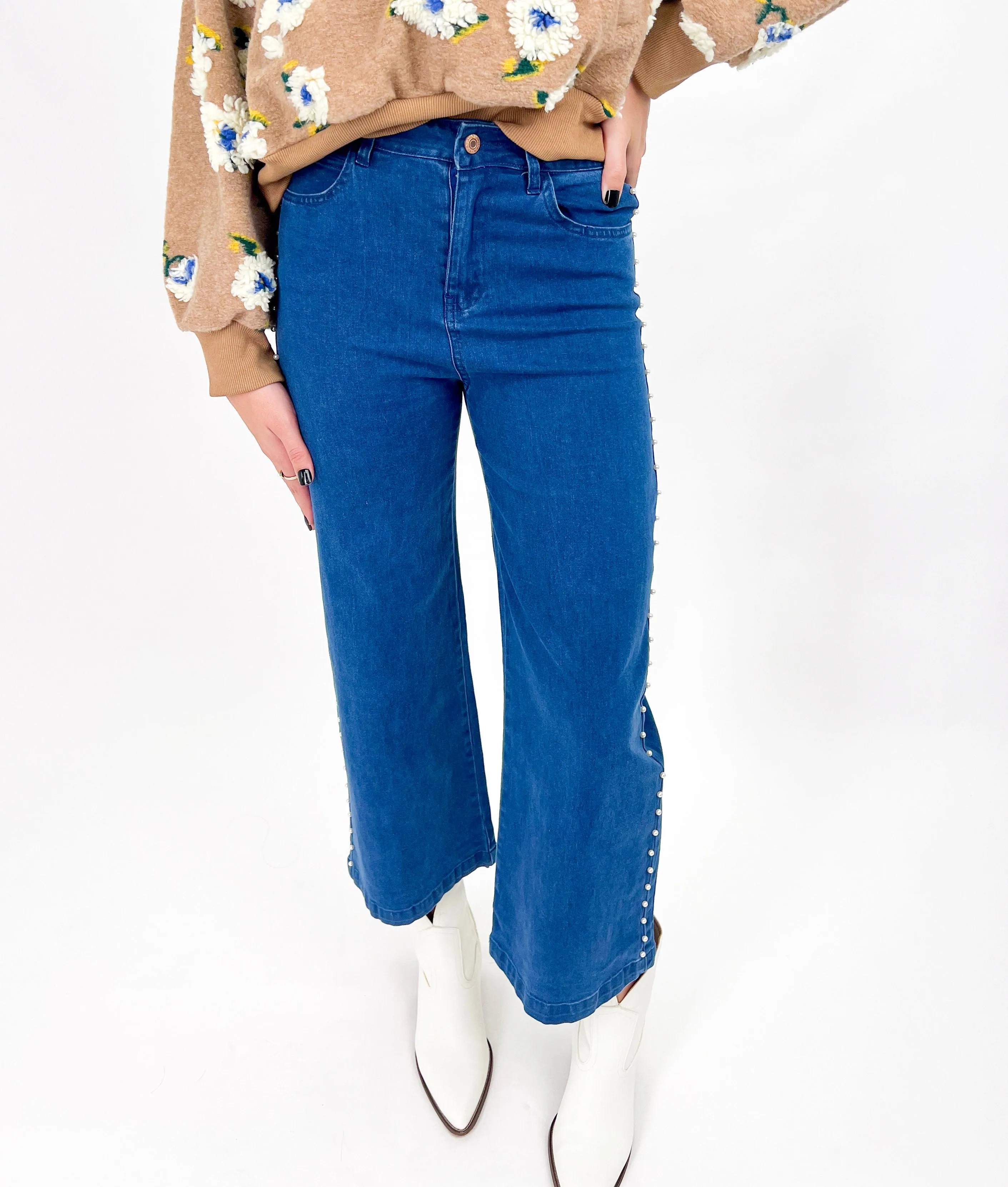 STEPPING OUT PEARL WIDE LEG DENIM