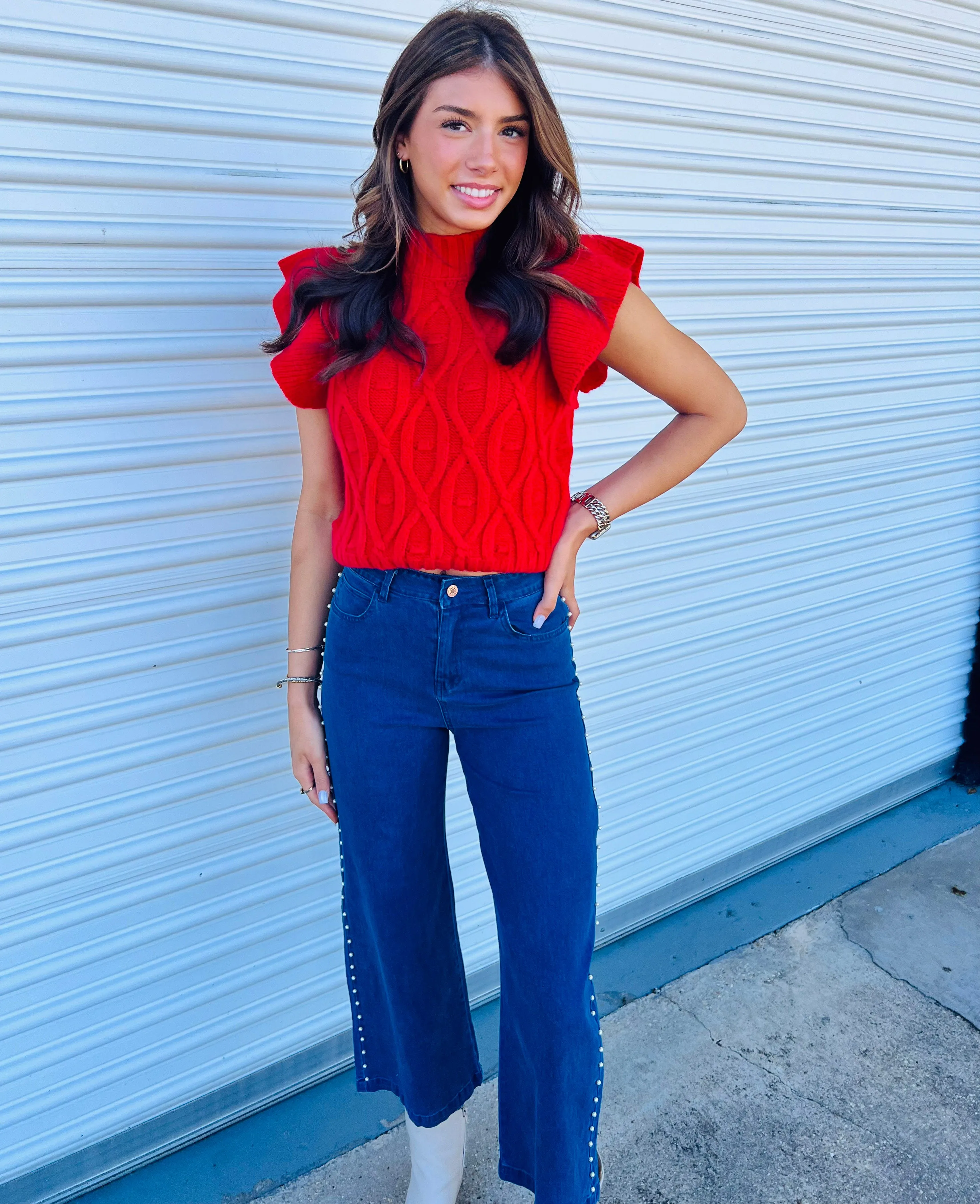 STEPPING OUT PEARL WIDE LEG DENIM
