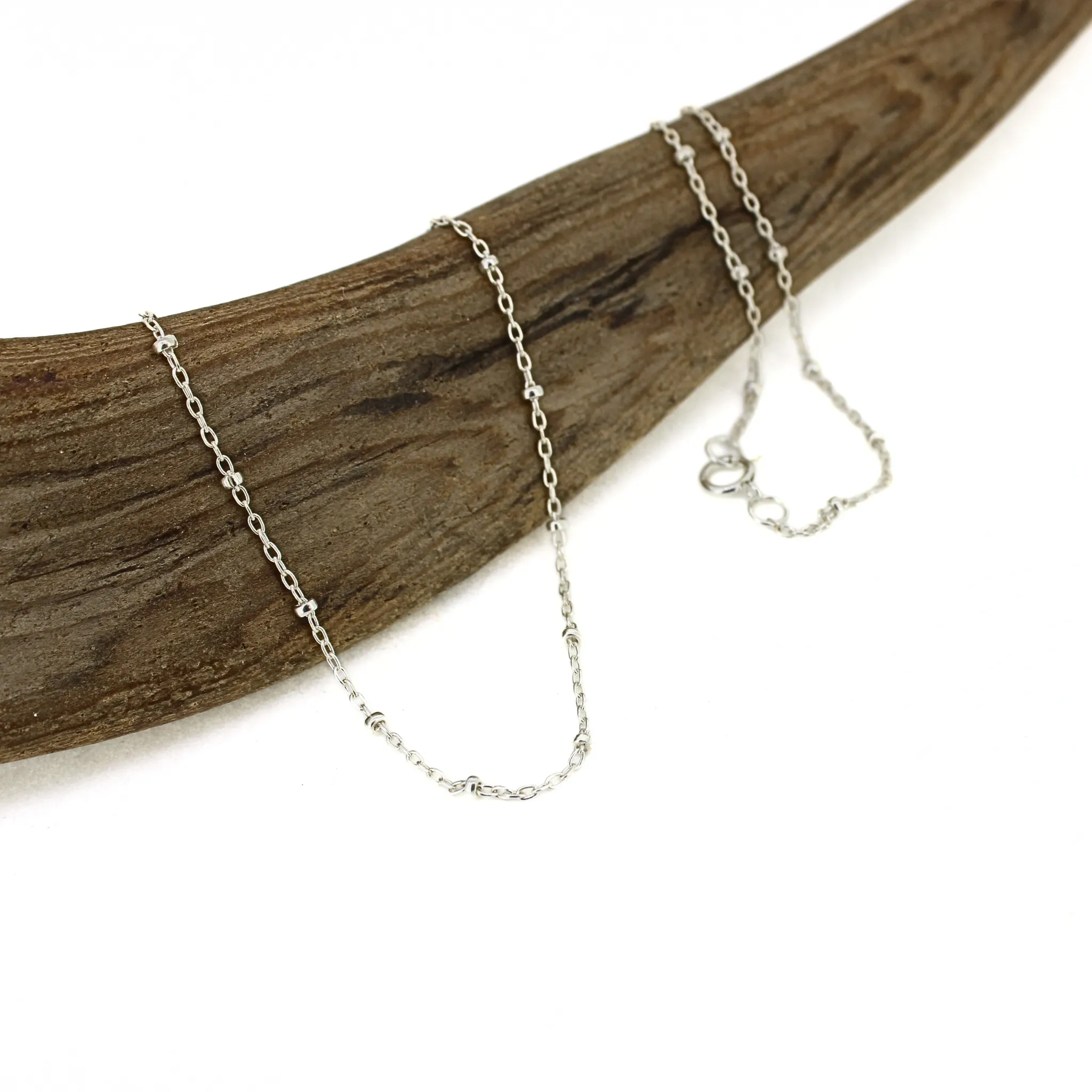 Sterling Silver Satellite Chain w/ 2mm beads
