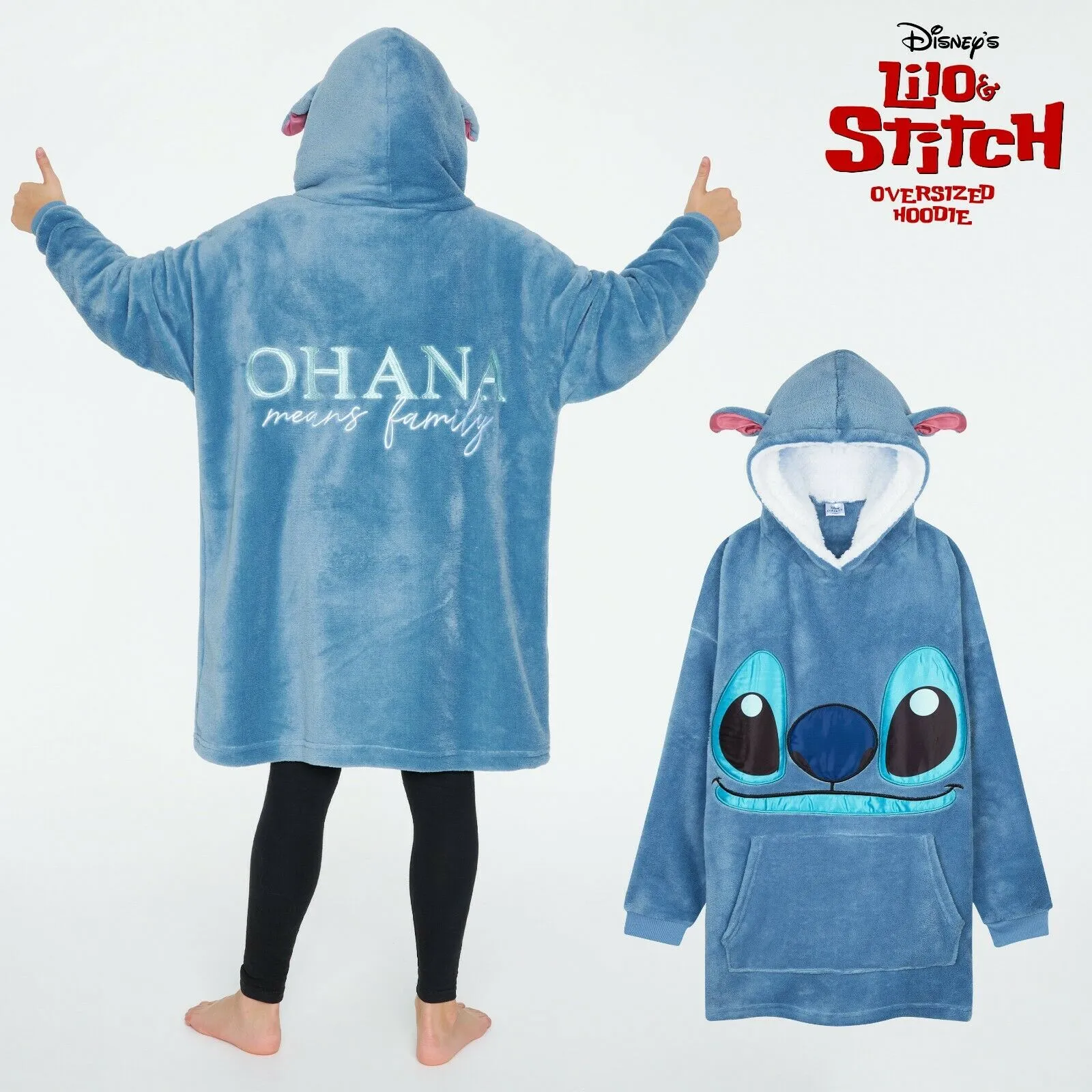 Stitch Disney Hoodie for Kids, Fleece Oversized Hoodie Blanket - Stitch