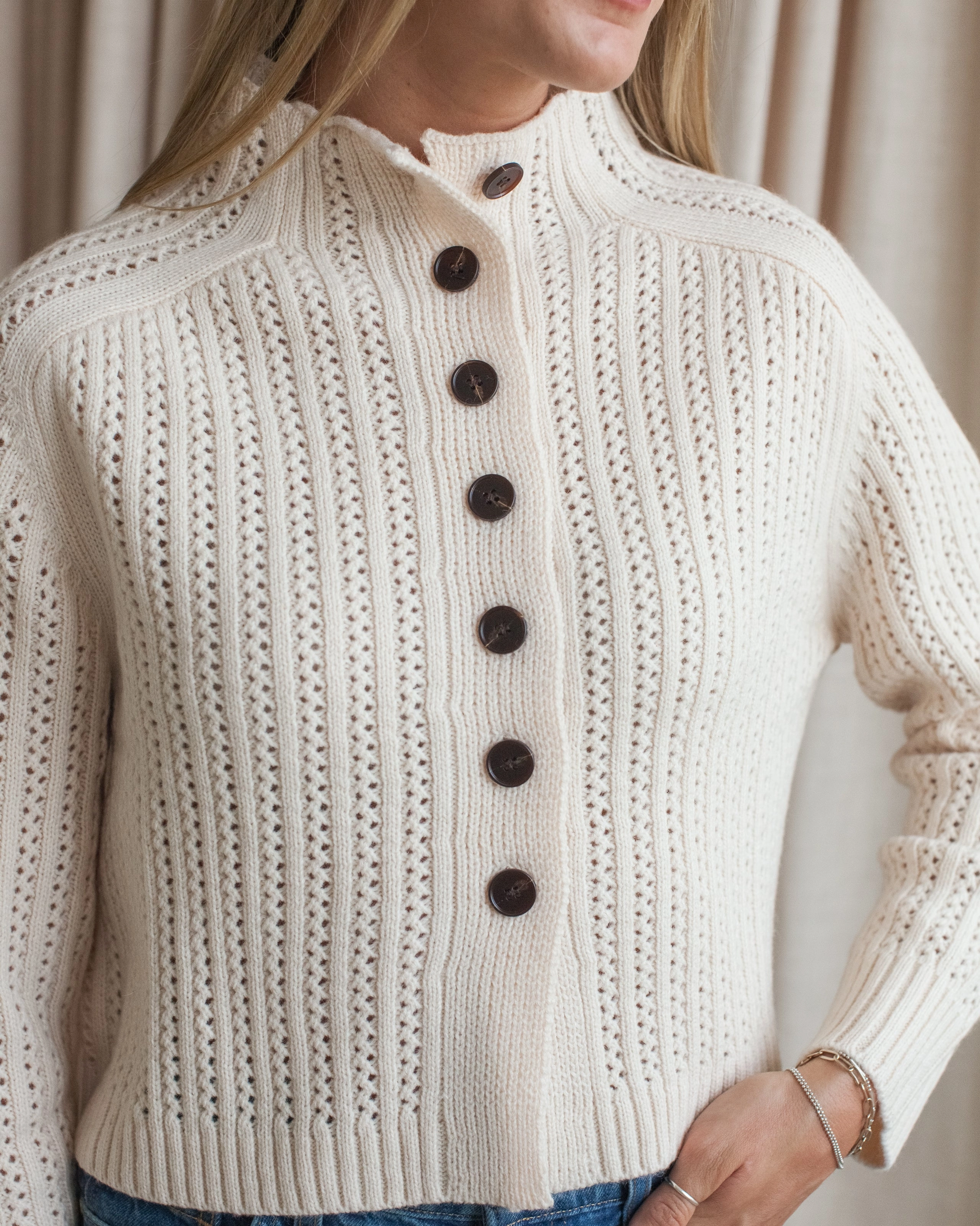 Heat Retention Technology Home Casual Drew Button Sweater
