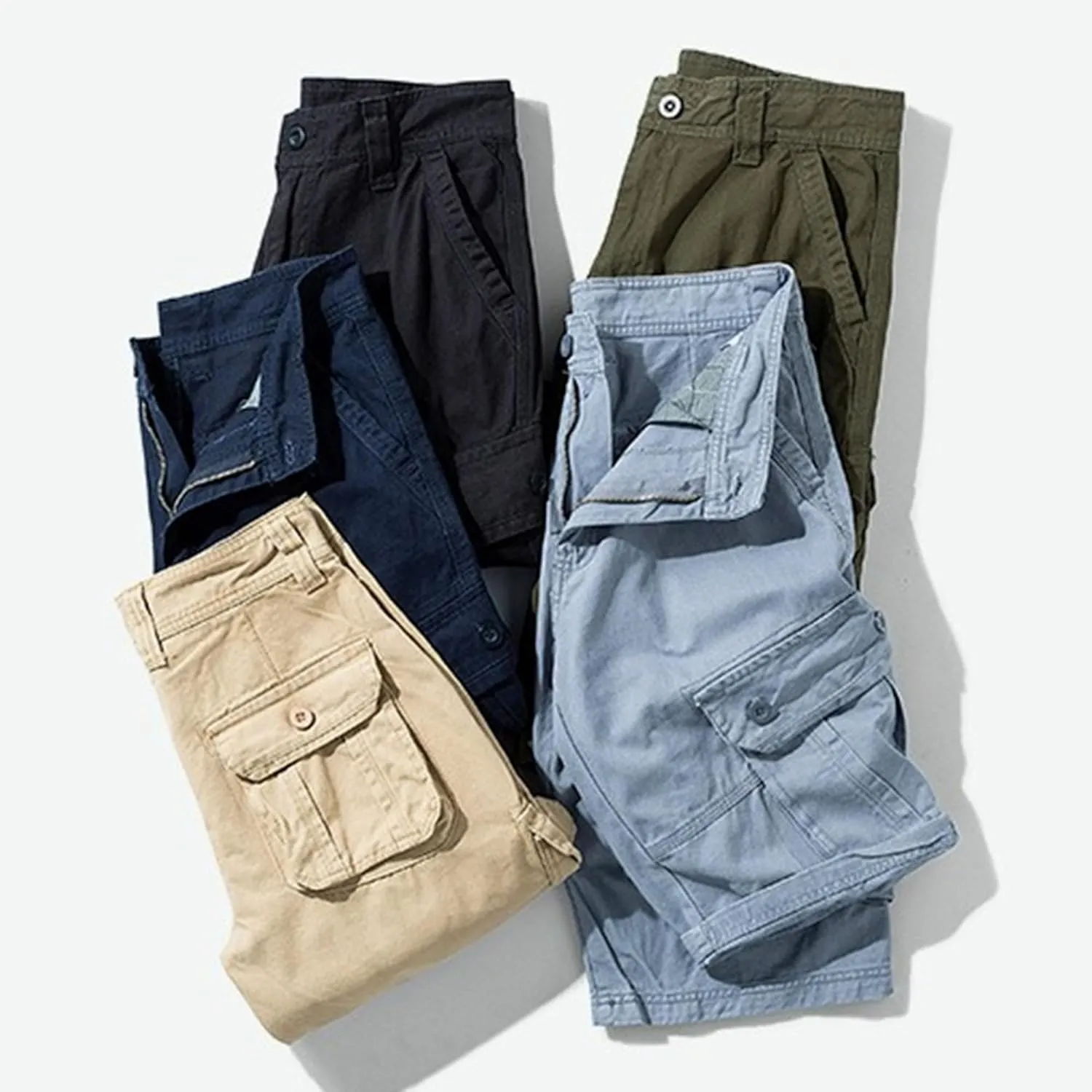 Straight Comfort Flex Waist Short Relaxed Fit Below Knee Pants Relaxed Fit Half Work Shorts Big and Tall