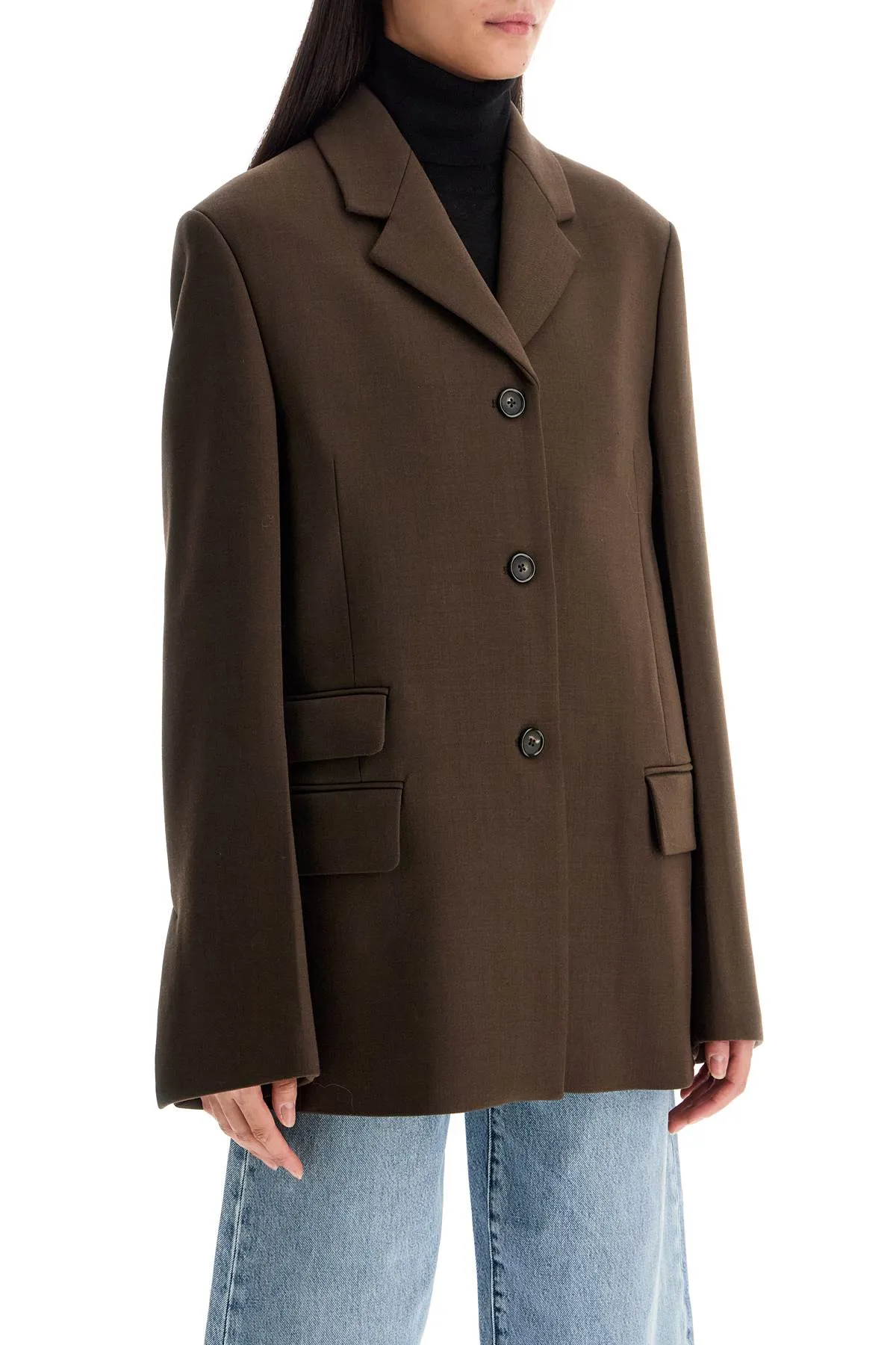 straight three-button blazer 244 WRZ0045 FB0061 BARK 213