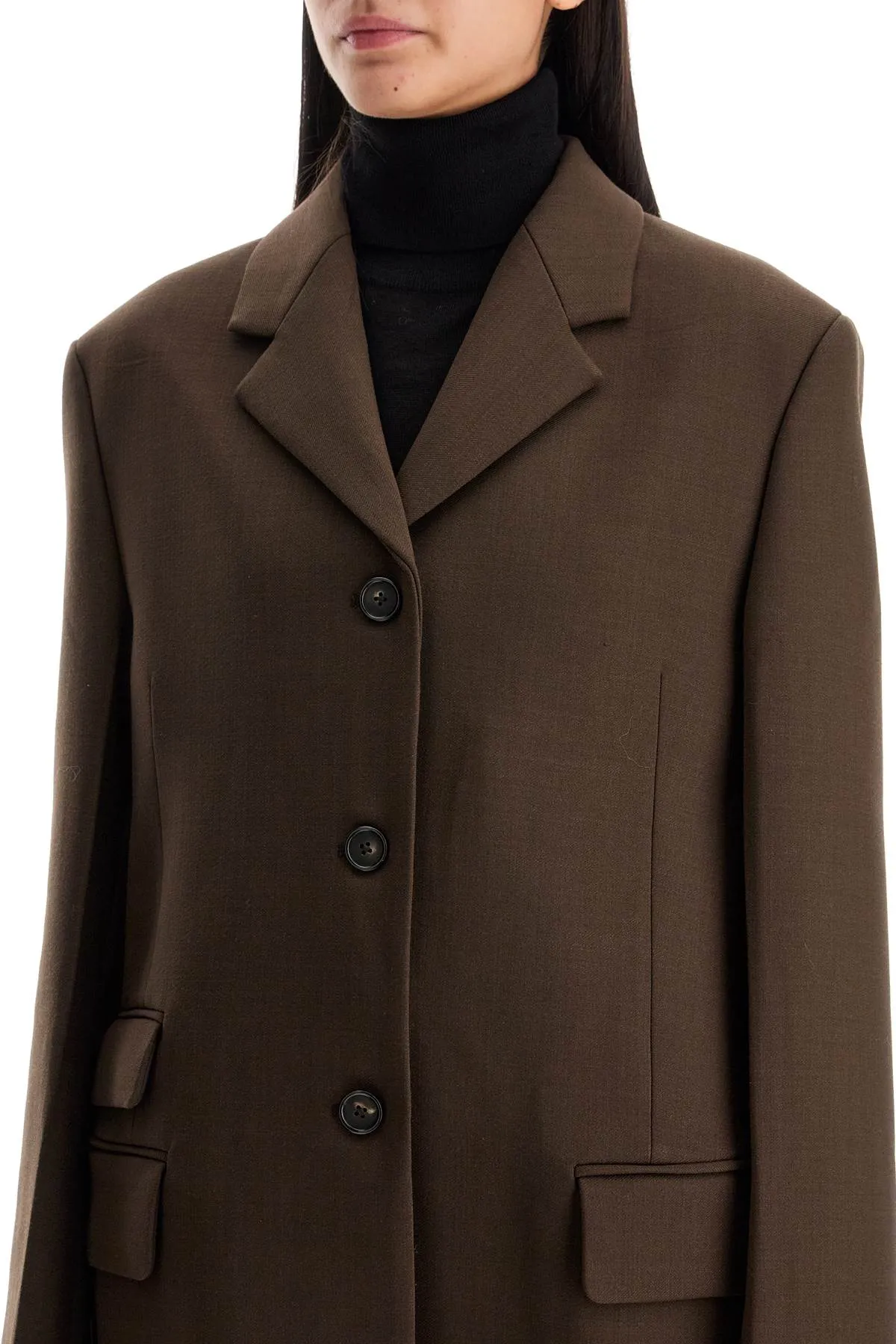 straight three-button blazer 244 WRZ0045 FB0061 BARK 213