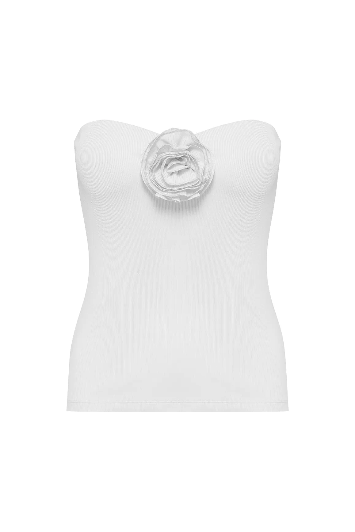 Casual Wear Silicone Print Detail Strapless Floral Tank Top