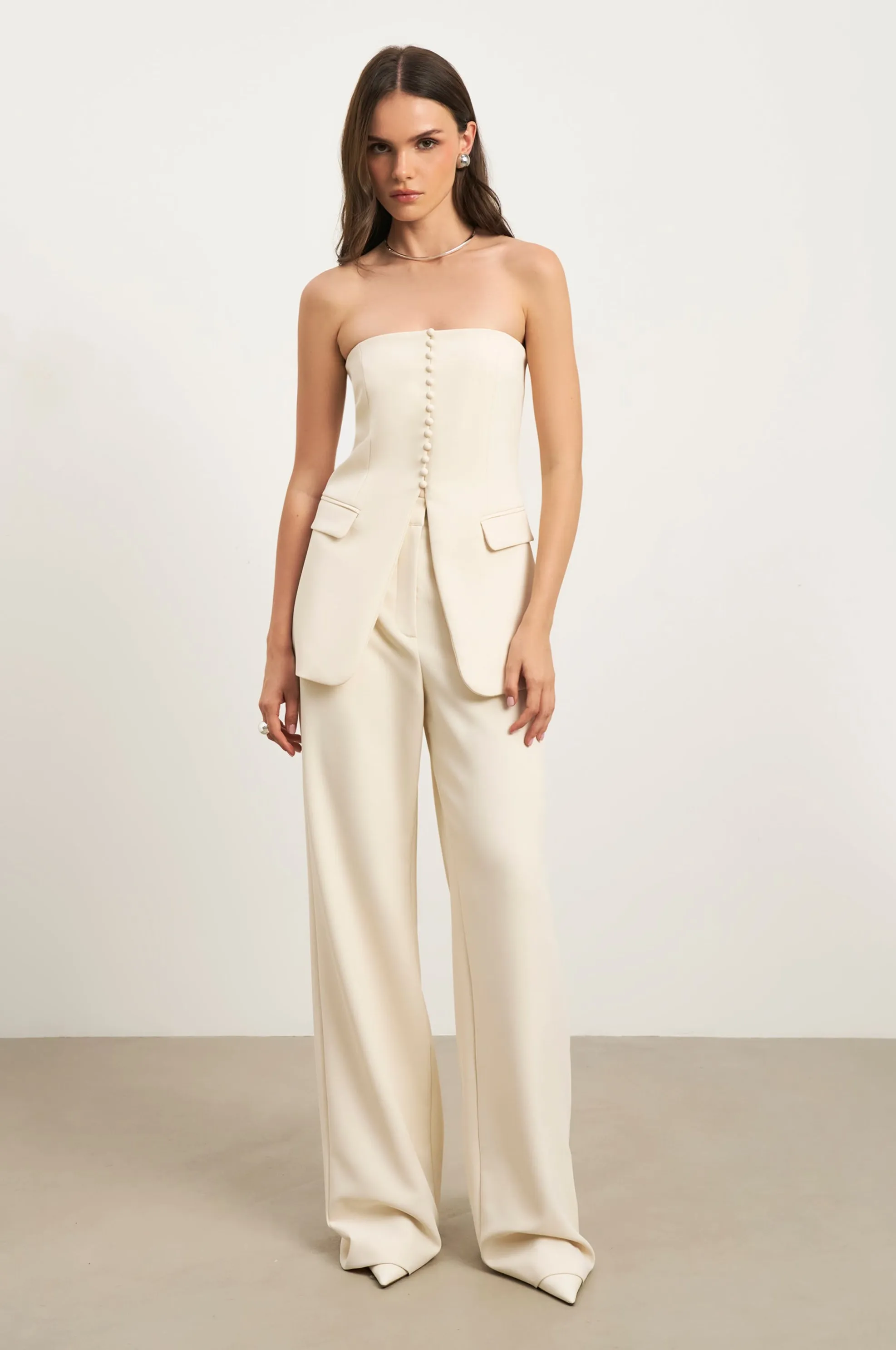 Strapless Peplum Bodice - Cream AirflowVents