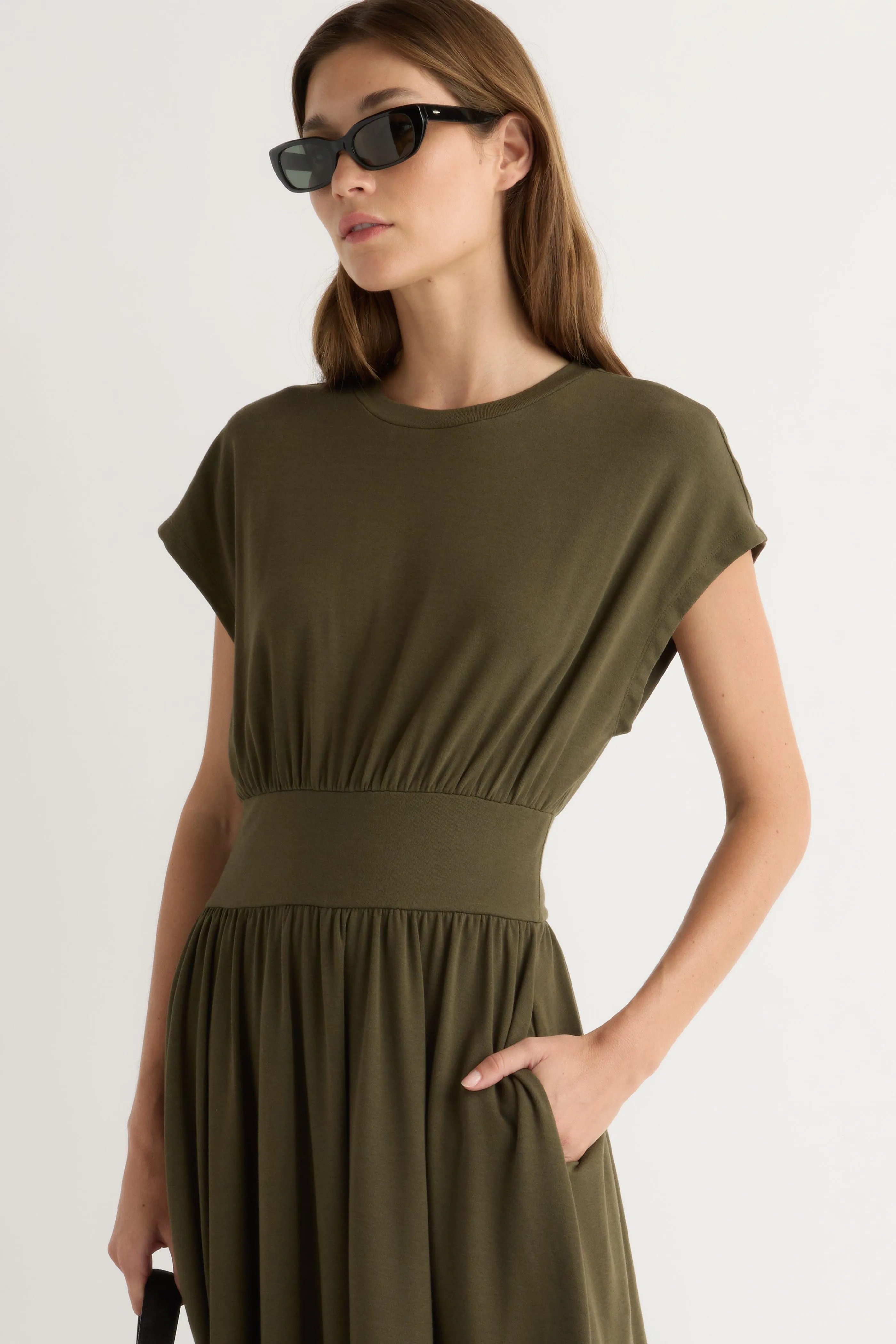 Prima Jersey Midi Dress Wedding Style Layered Movement