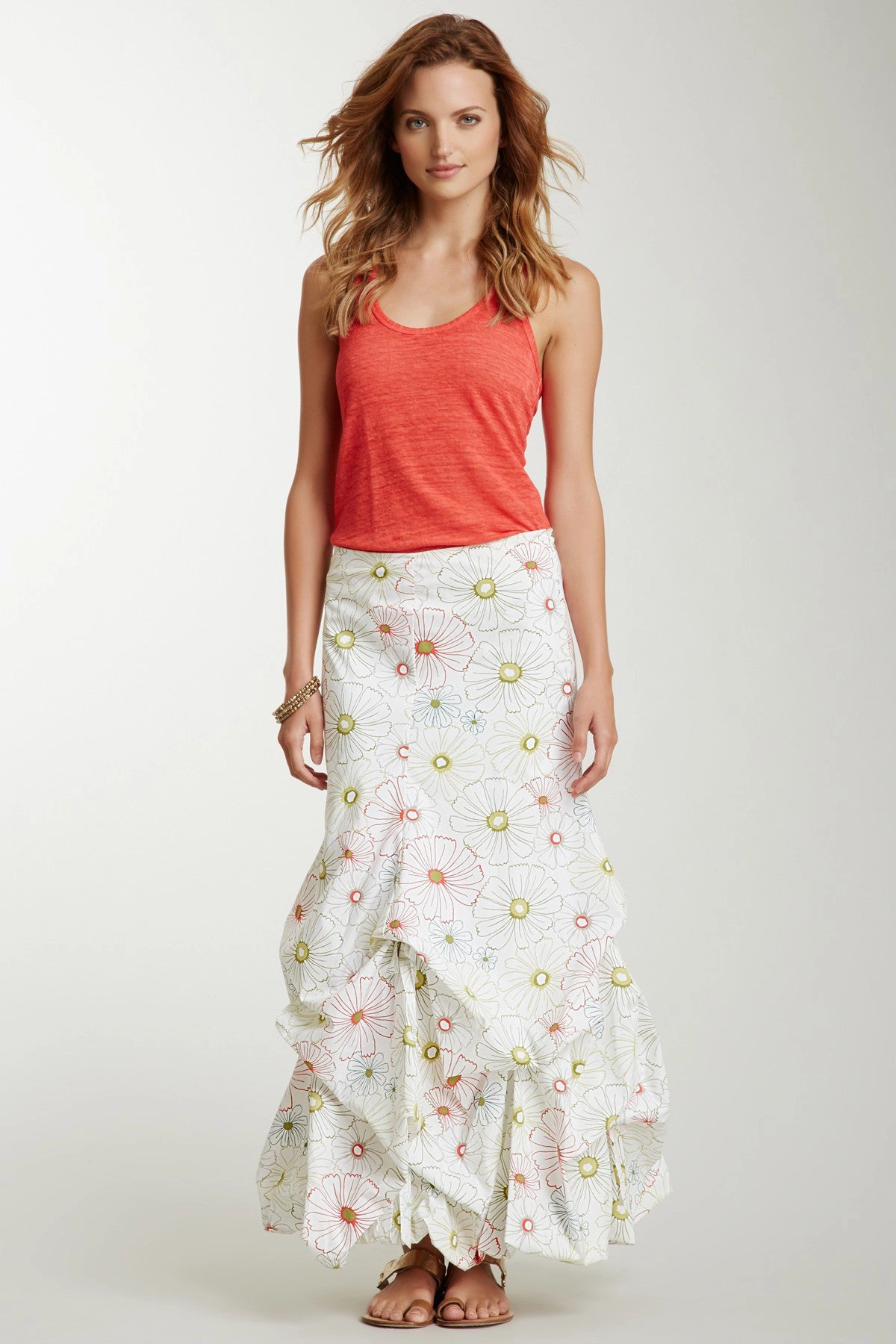 Stretch Poplin Balloon Skirt - White Daisy Moisture wicking