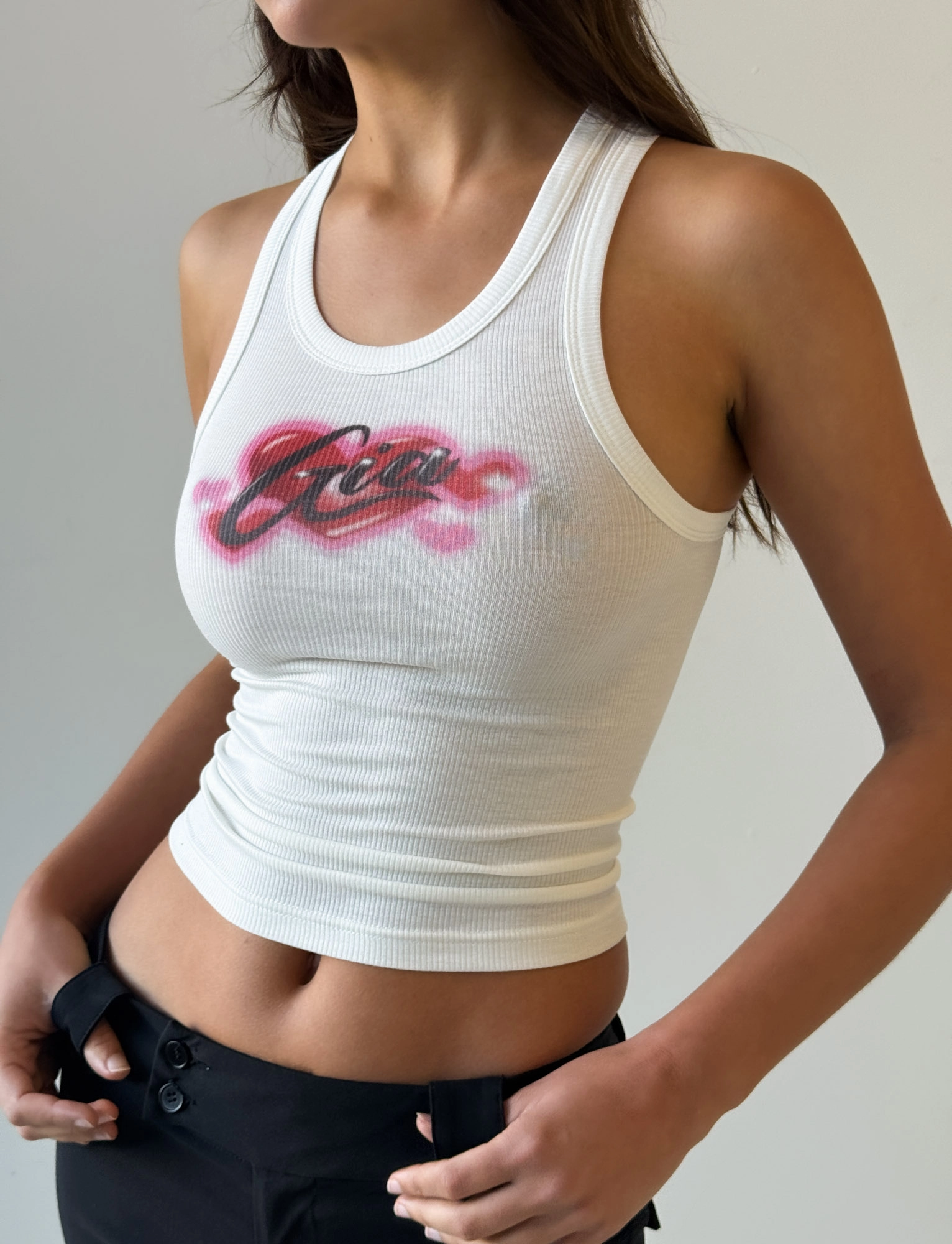TwoToneEffect Double Chest Pocket PENELOPE TANK - PINK AIRBRUSH