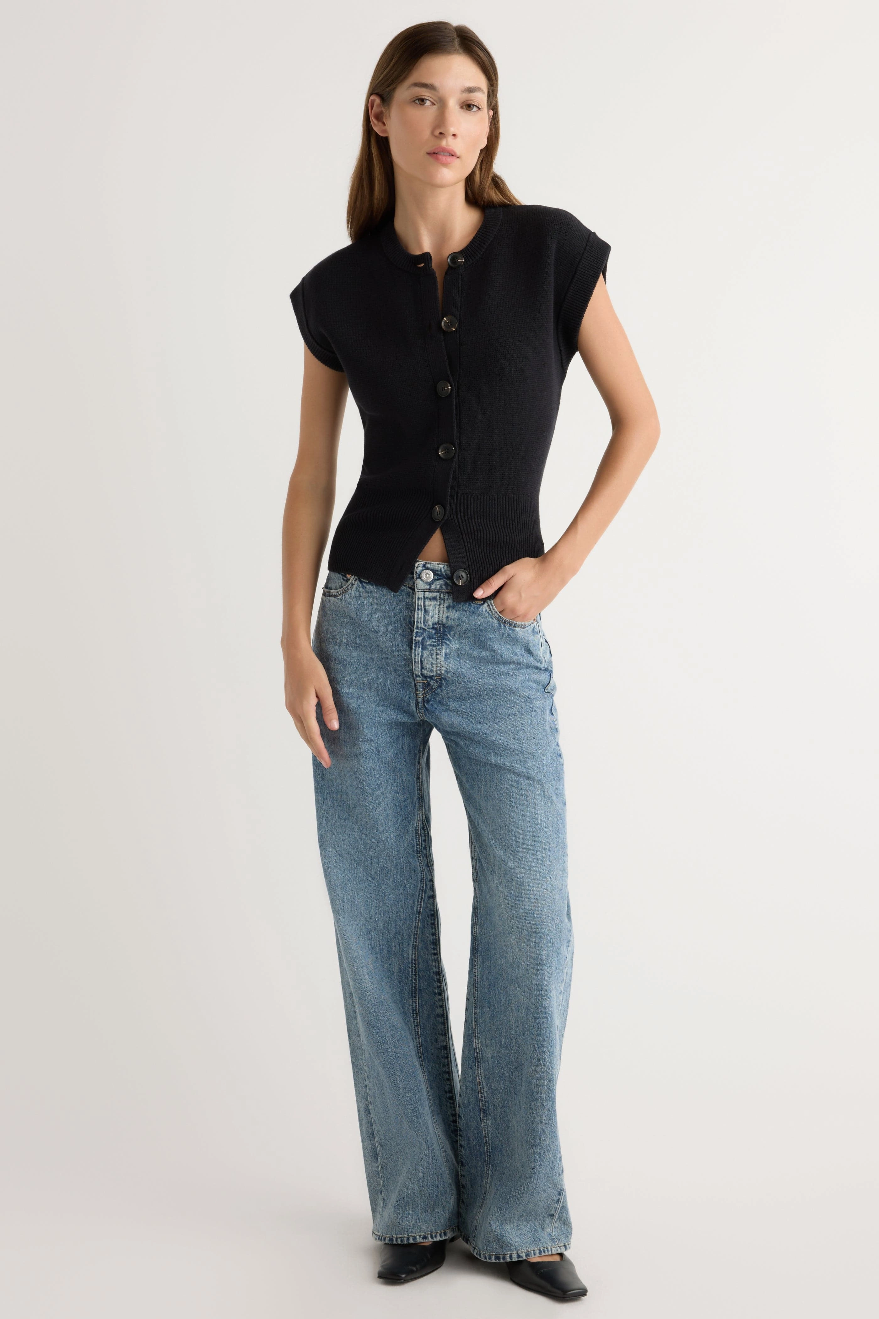 Odor Resistant Material Solea Button Knit Vest