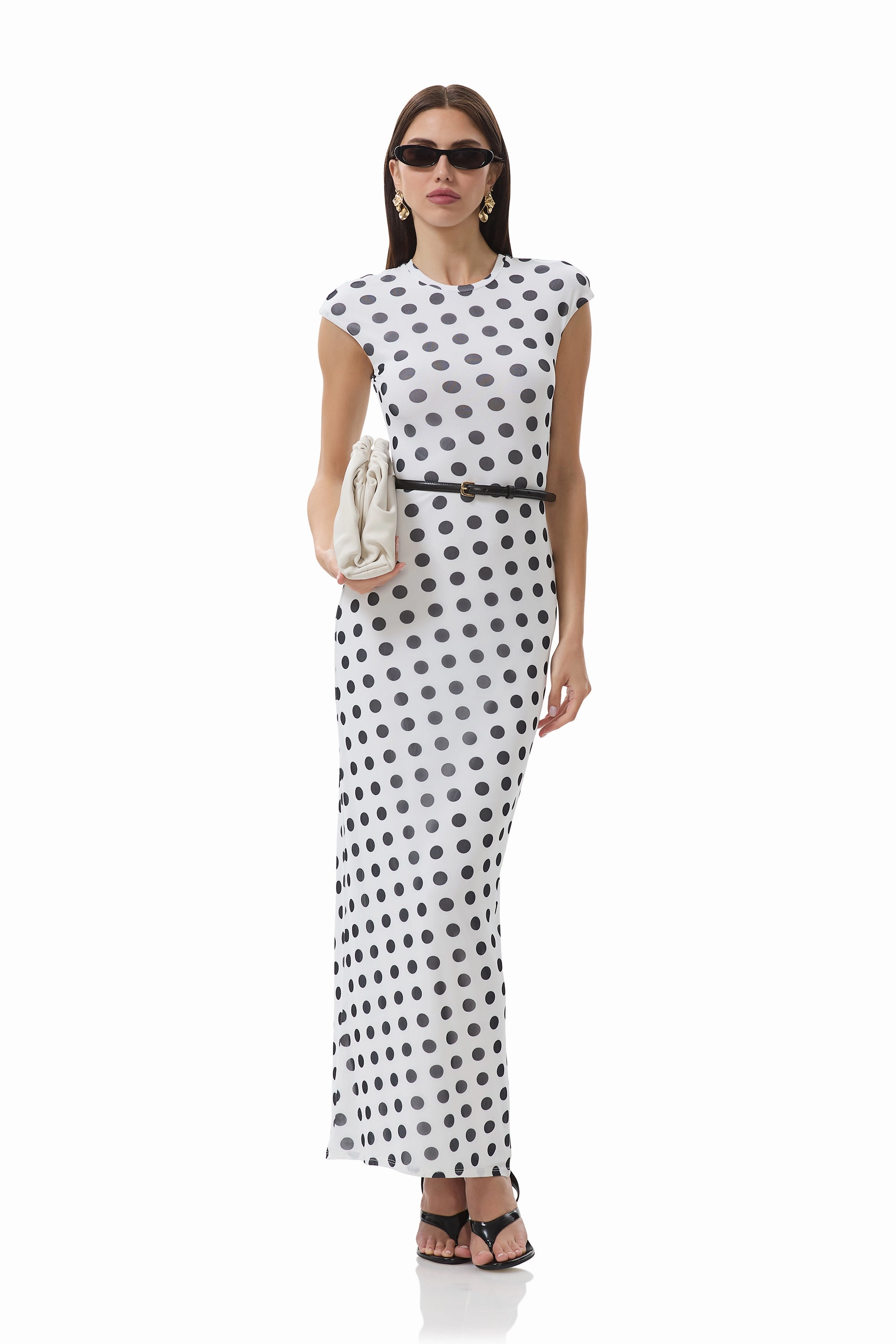 Spring Flow Flattering Waist Design Cody Dress - Blanc Dot
