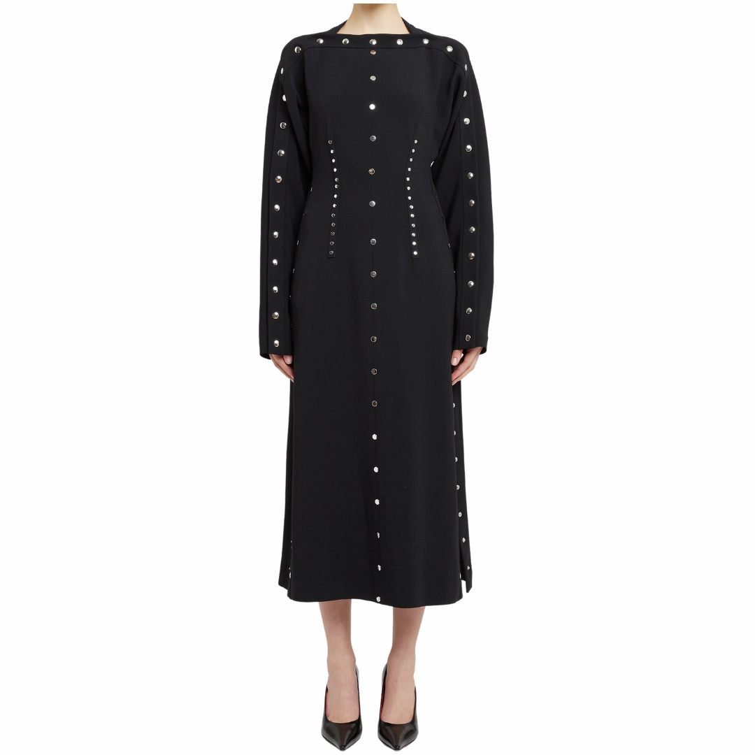 Studded Dress Striped-Pattern