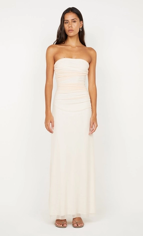 Subtle Stitch ALARA STRAPLESS DRESS - PEACH