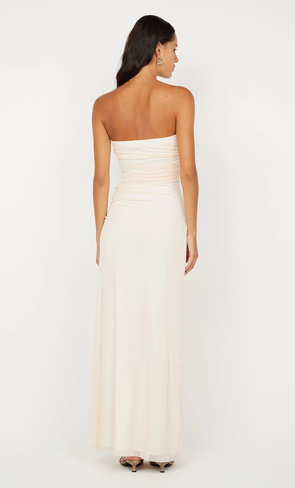 Pop Texture Comfortable Waist Design ALARA STRAPLESS DRESS - PEACH