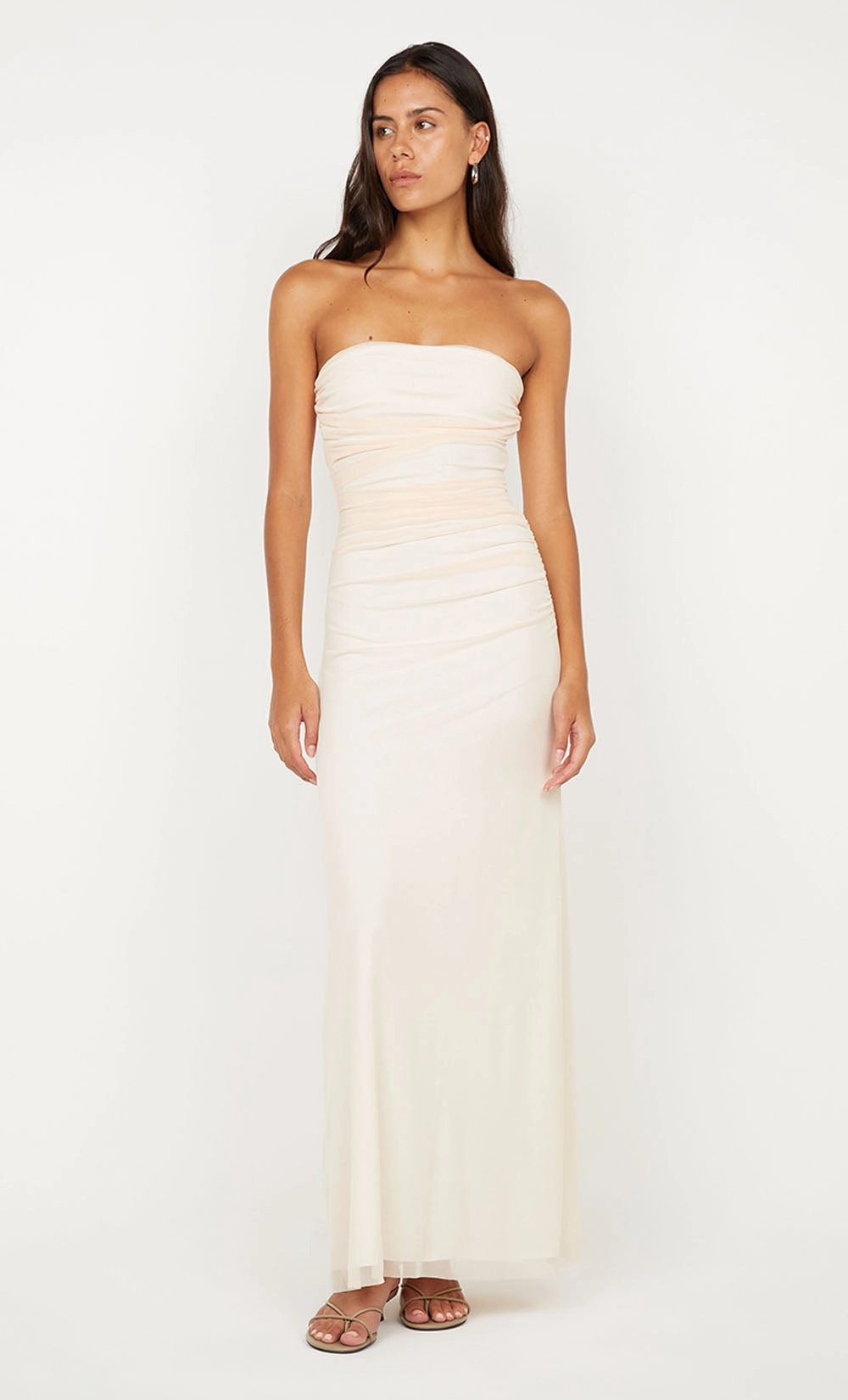 Tailored Wear Exclusive-Design ALARA STRAPLESS DRESS - PEACH