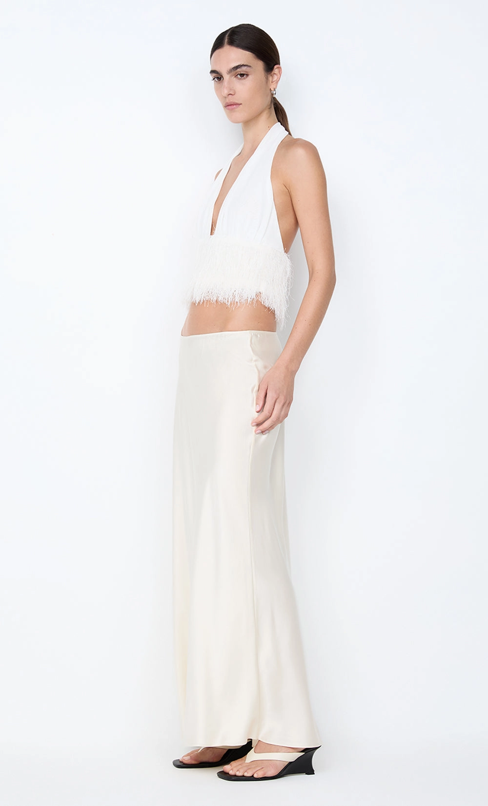 FINLEY HALTER TOP - WHITE Mature Glam Walkable Flow