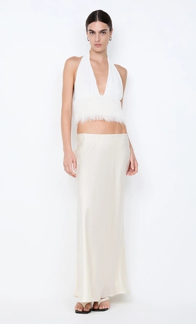 High-Neck FINLEY HALTER TOP - WHITE