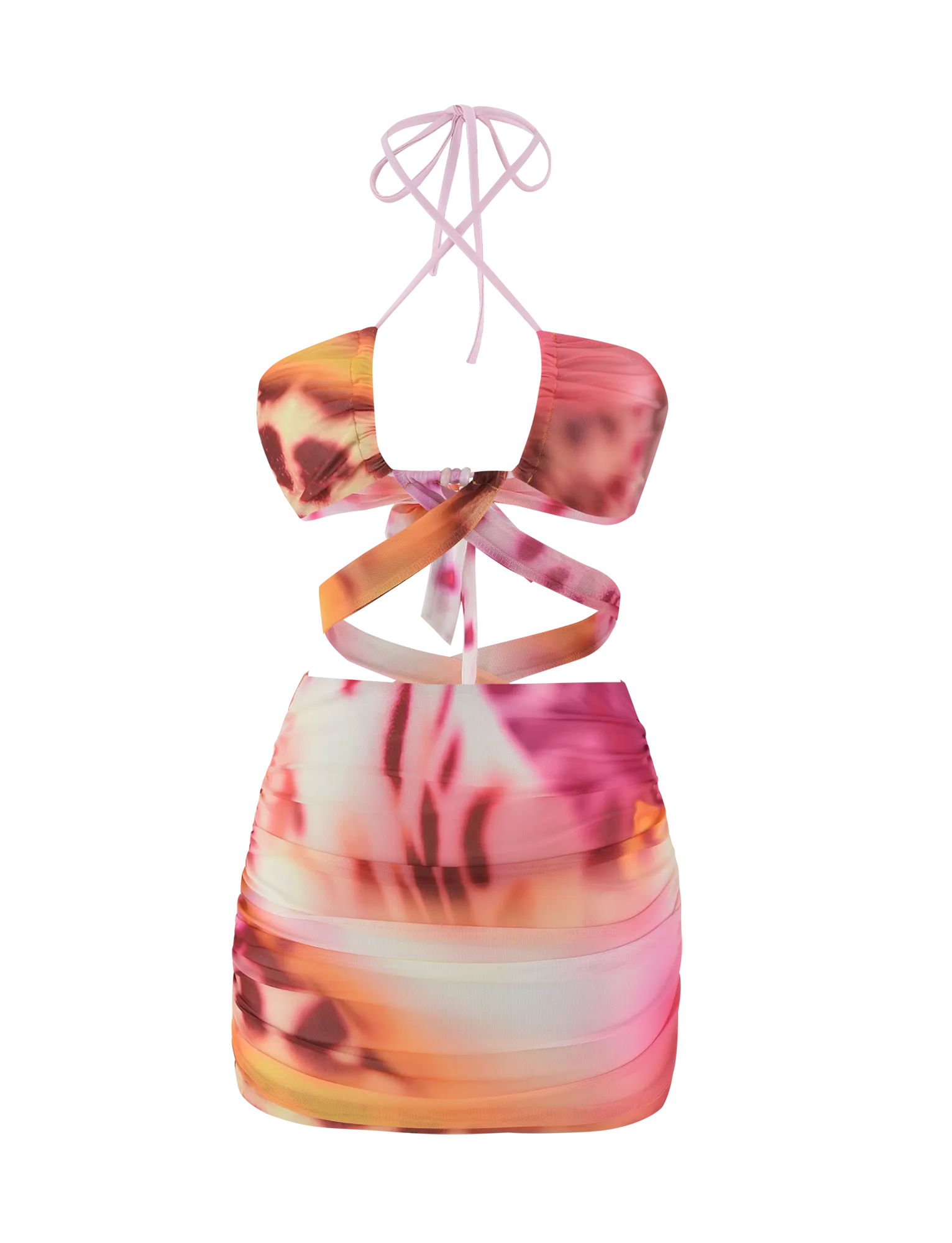 Bold Mood Comfortable Waist Design ZARIAH MINI DRESS - MACRO ORCHID