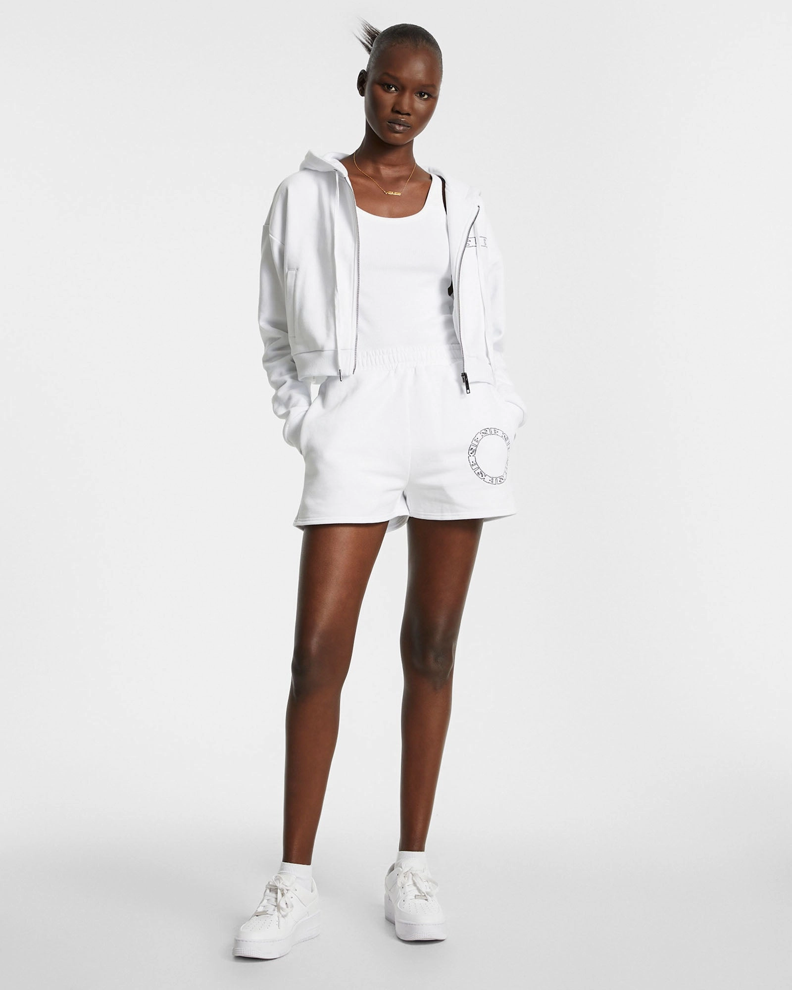 Minimalist Button Placket INFINTY TRAK SHORT WHITE